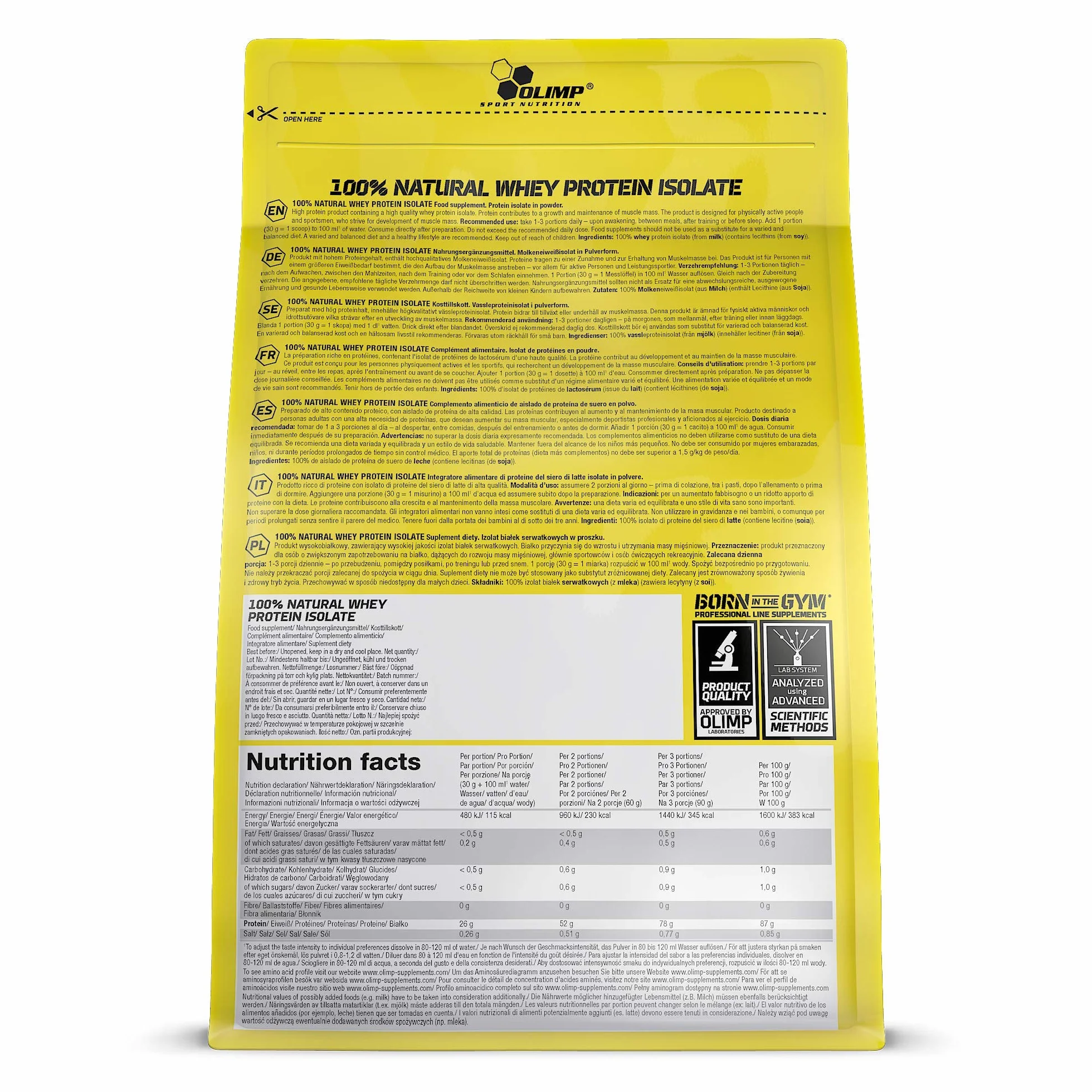Olimp Sport Nutrition 100% Natural Whey Protein Isolate, 600 g 600 g