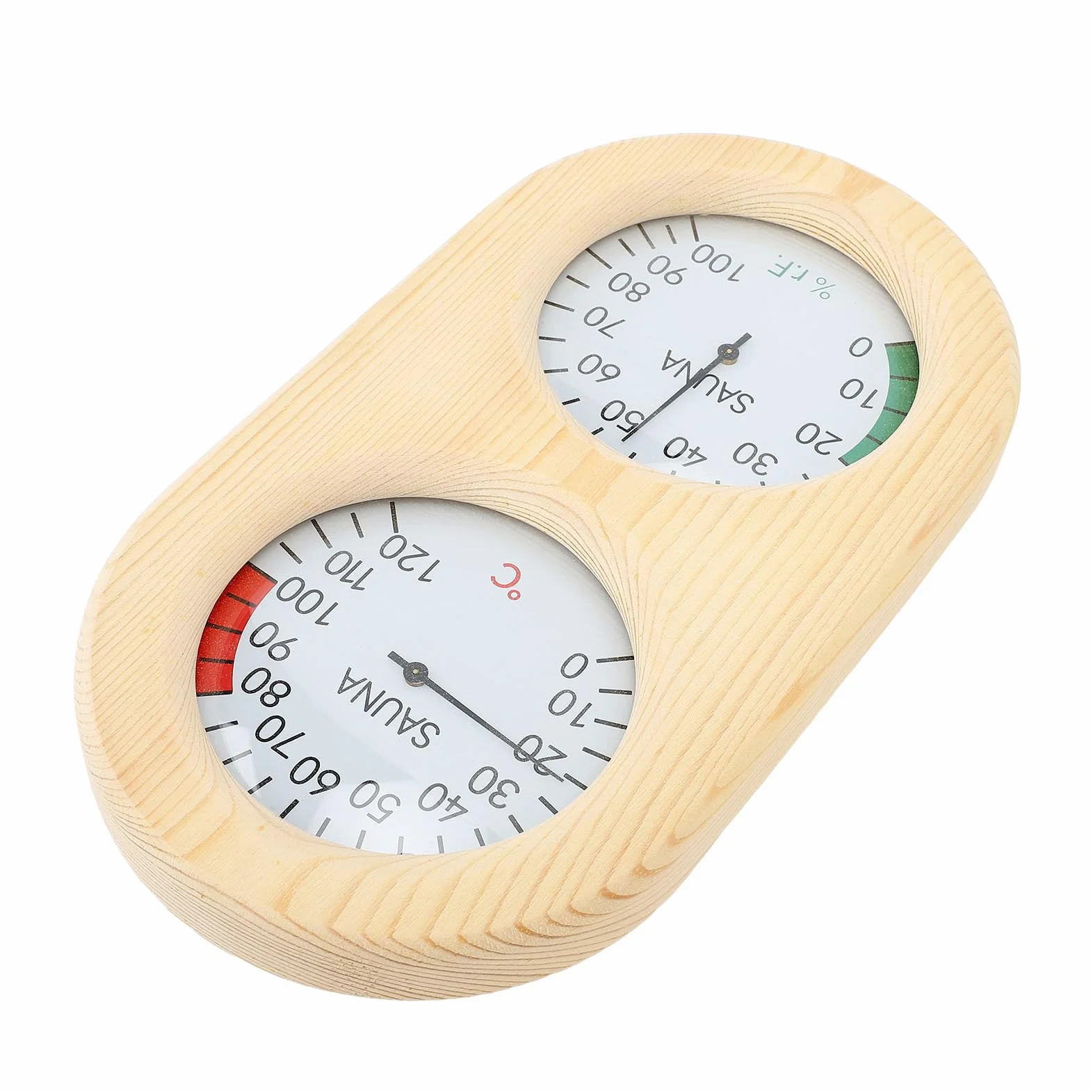 Sauna Room 2 in 1 Sauna Thermometer and Hygrometer Wooden Wall Mounted Sauna Hygrometer Indoor Humidity Temperature Measurement for Sauna Room Accessories