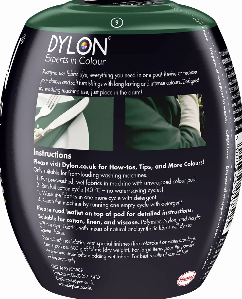 Dylon Maszyny Korzysta 05 Zielony Las Tkanin Barwnik Strąków 1 Sztuka