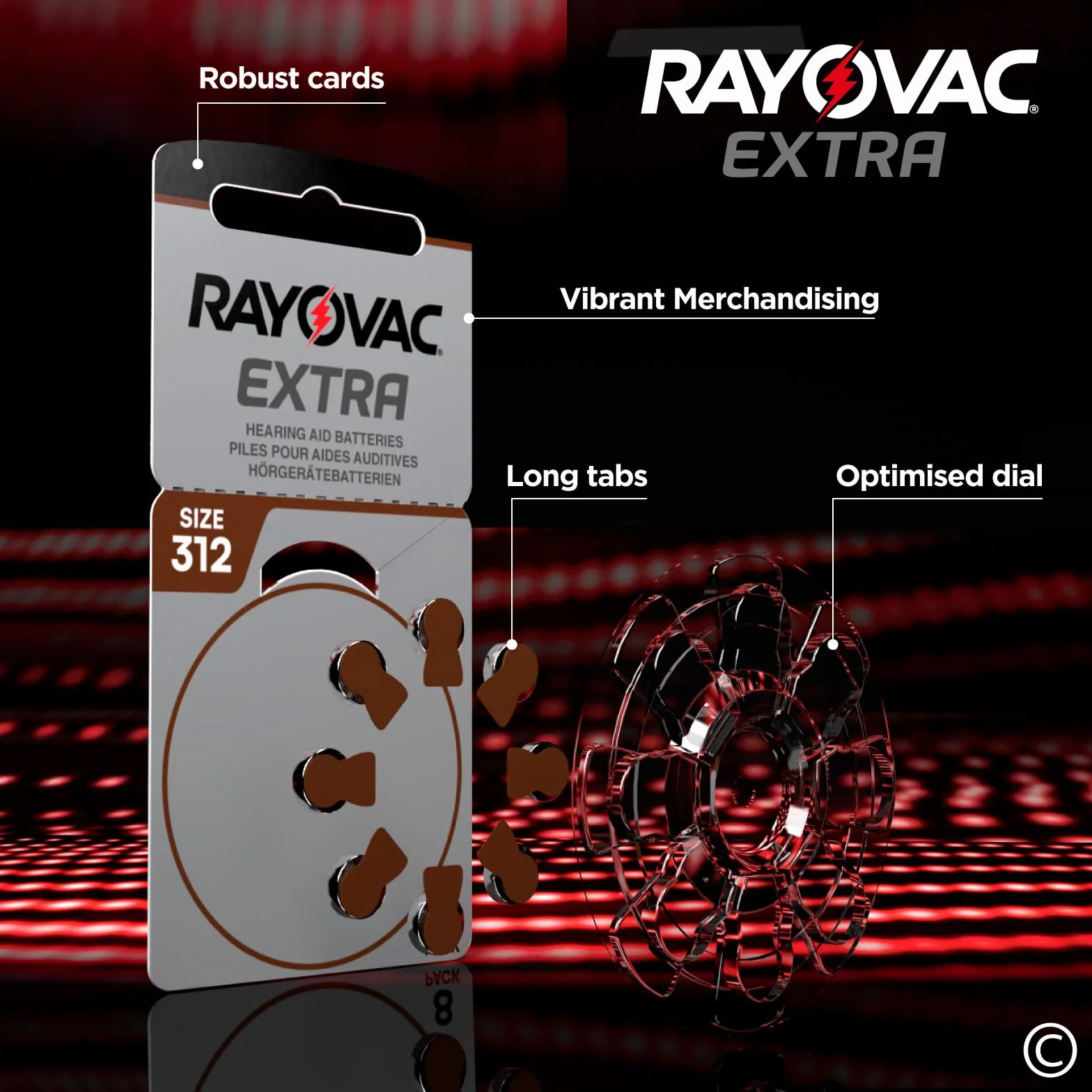 Rayovac baterie do aparatów słuchowych rozmiar 312, 80 sztuk