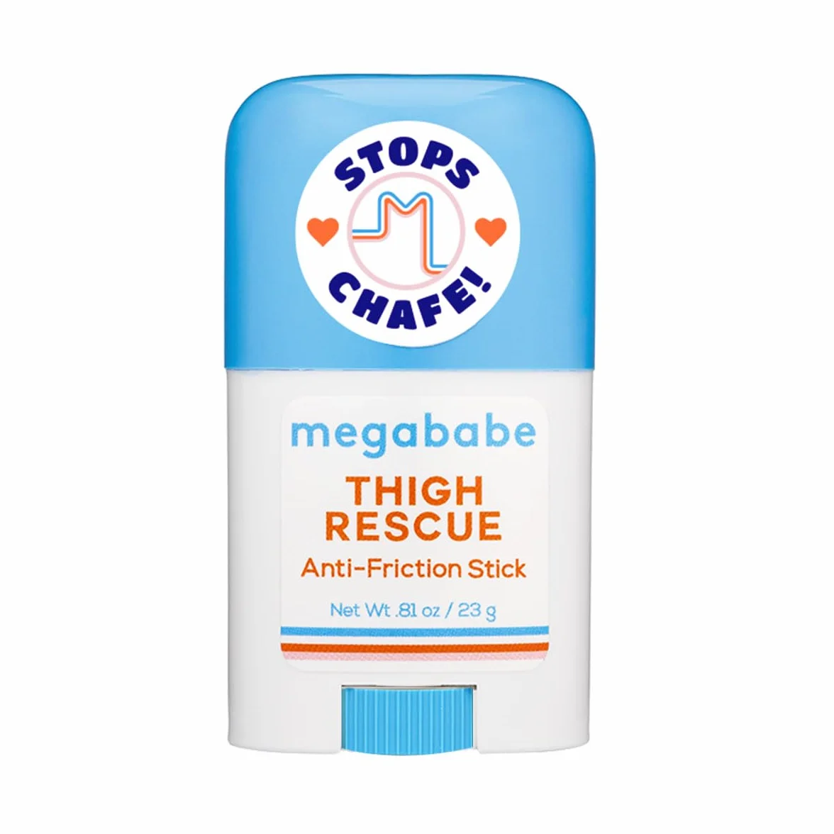 Megababe Mini Thigh Rescue Anti Chafe Stick – matowy, naturalny, przeciwzapalny, nawilżający, granat, do wszystkich rodzajów skóry, 1 sztuka