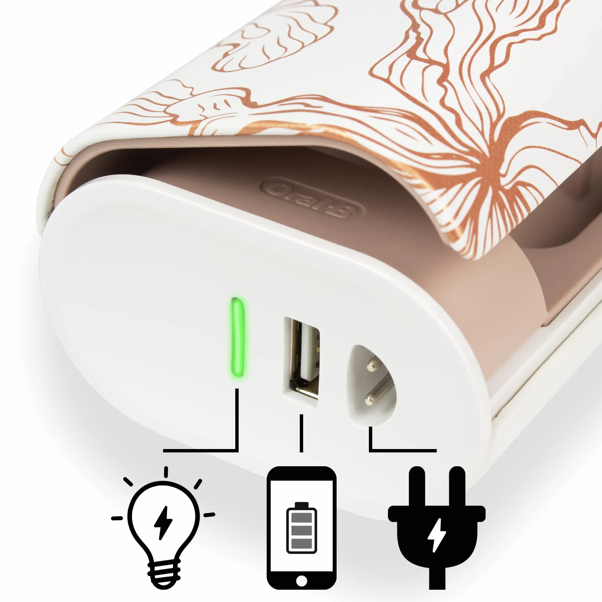 Oral-B Genius Series etui podróżne na szczoteczki do zębów z funkcją ładowania na 1 rękojeść i 2 głowice szczoteczki do zębów, etui podróżne bez kabla do ładowania (ważka złota)