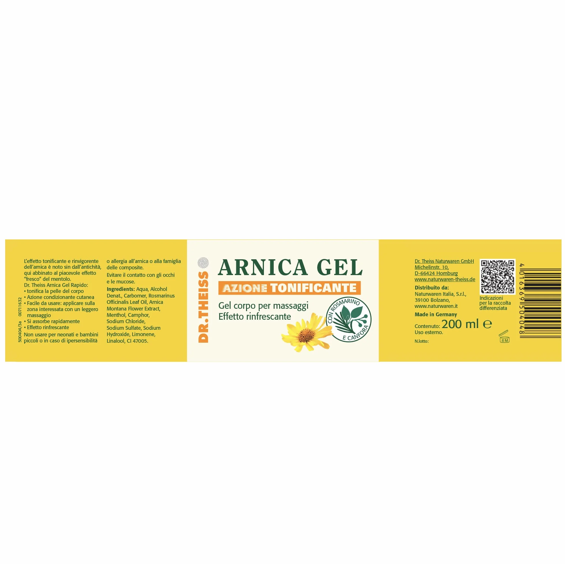 Dr. Theiss Arnica żel do szybkiego masażu mięśni i stawów, 200 ml