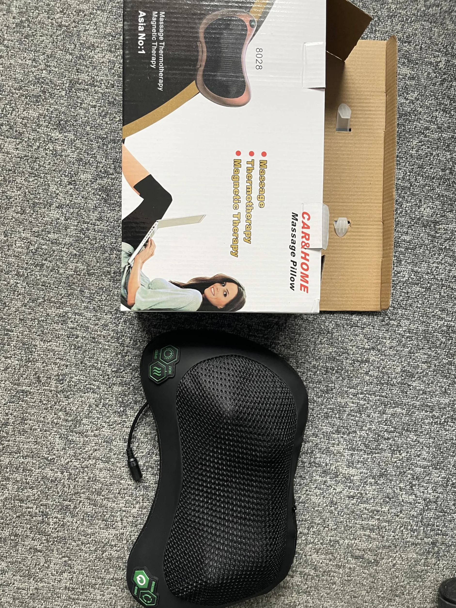 Retoo Shiatsu poduszka do masażu z funkcją ogrzewania, urządzenie do masażu pleców, karku, ramion, pleców, karku, obrotowych głowic masujących do biura, domu, samochodu, kolor czarny