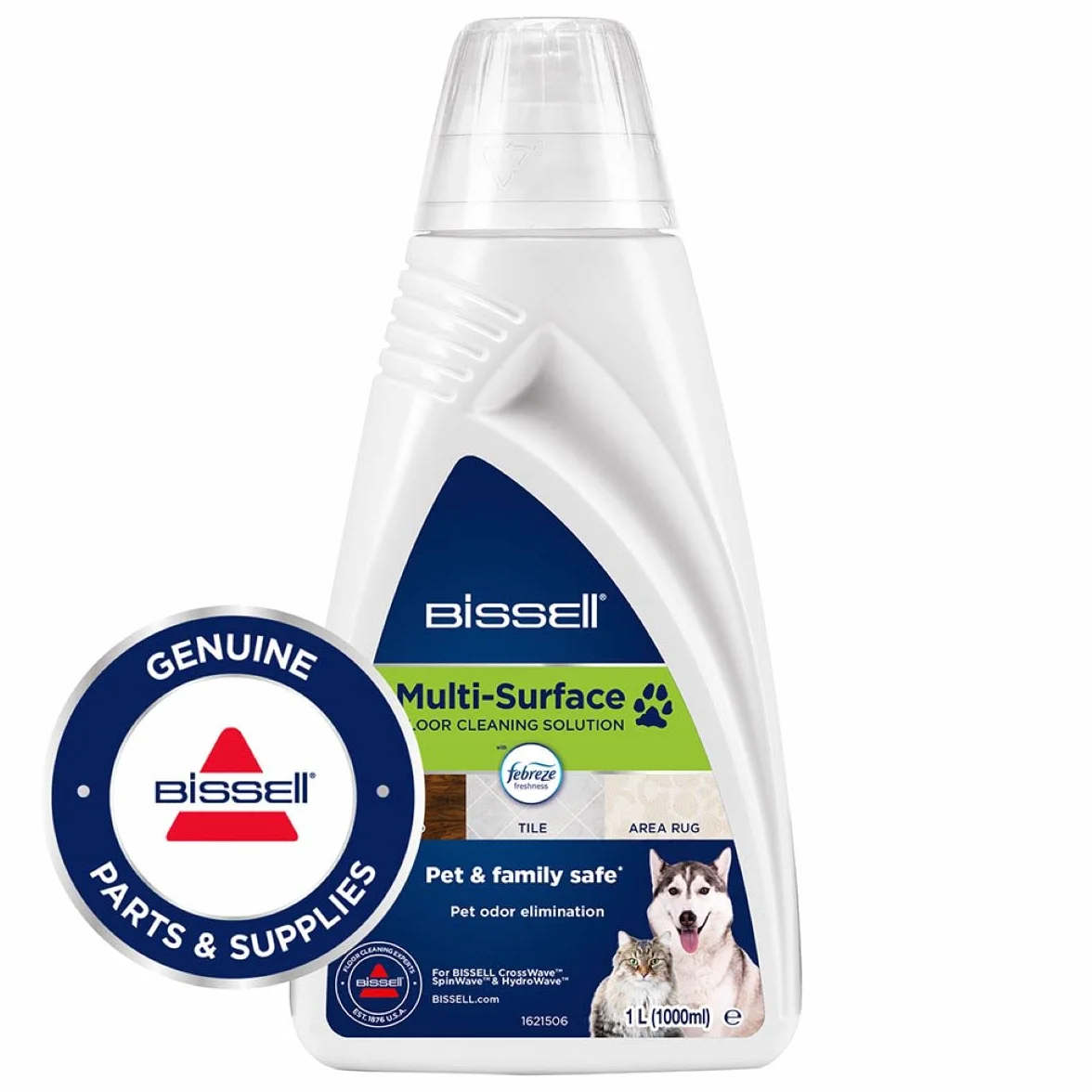 BISSELL Multi-Surface Pet Floor Cleaning Solution, 1 l, przeznaczony do usuwania codziennych zabrudzeń pozostawianych przez zwierzęta domowe na szczelnych, twardych podłogach, 2550