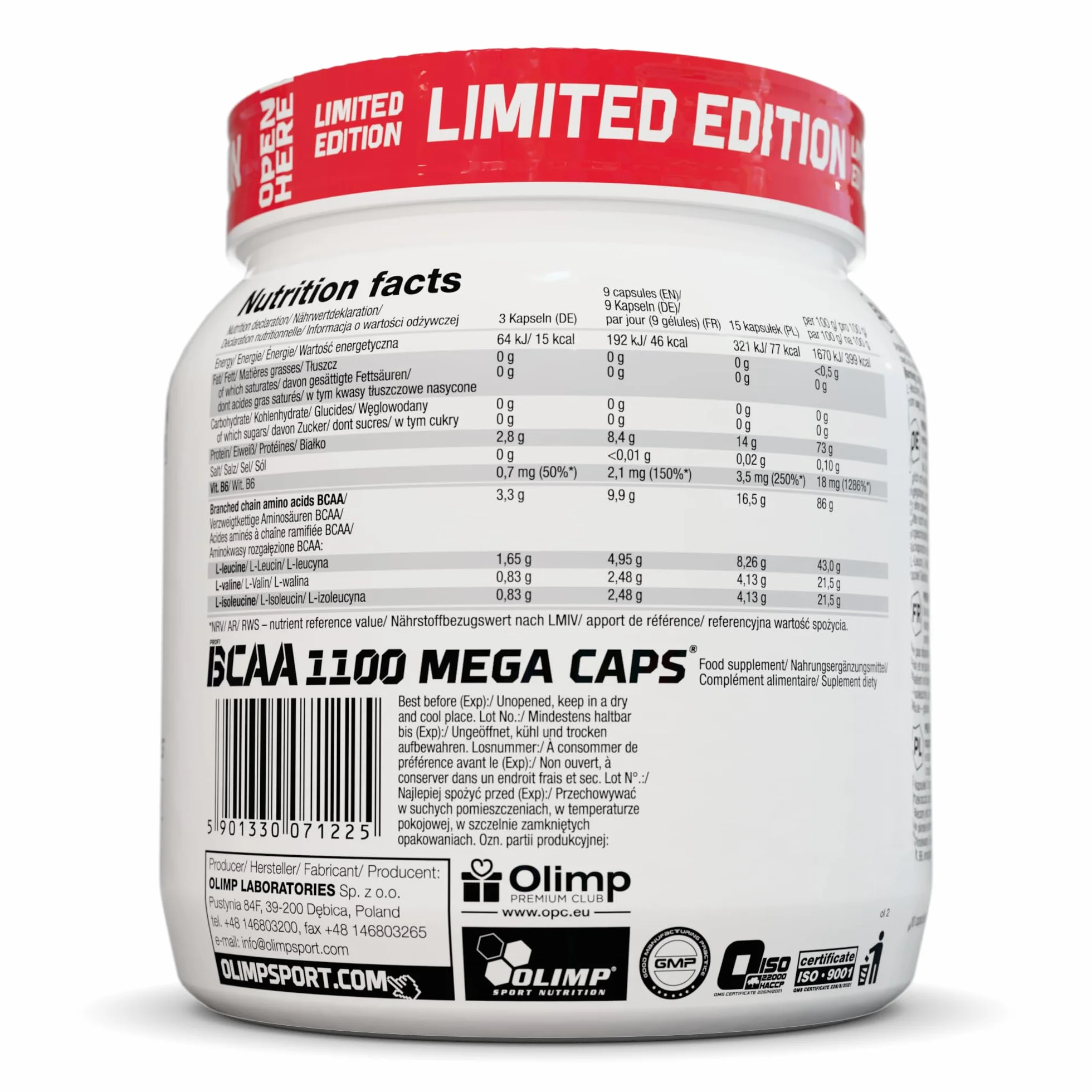 Olimp BCAA 1100 Mega Caps 400 Kapsułek