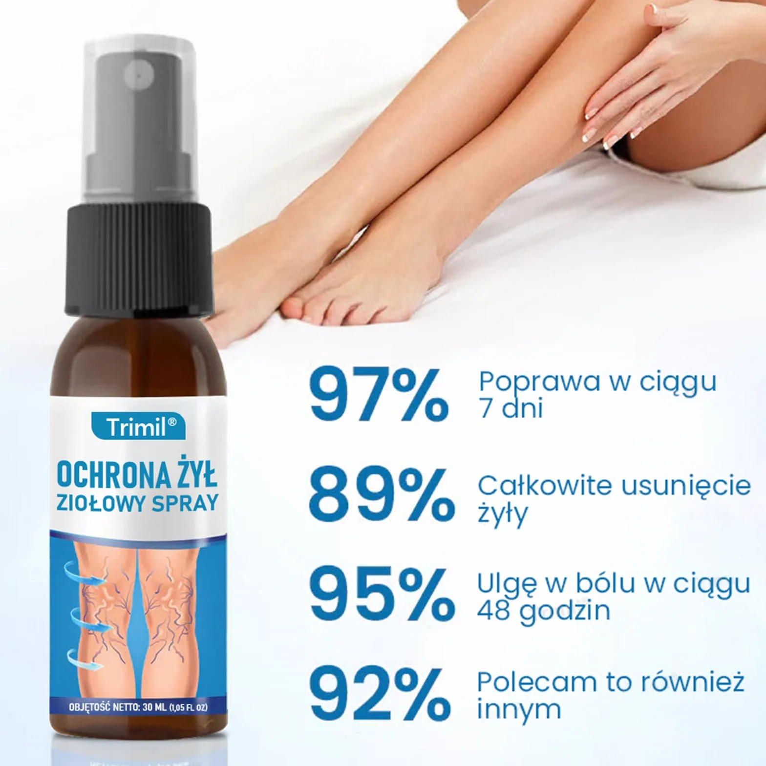 Trimil ziołowy Spray, profesjonalny spray do leczenia, Trimil Spray na Żylaki, Naturalne Spray na łydki przeciw żylakom (1)