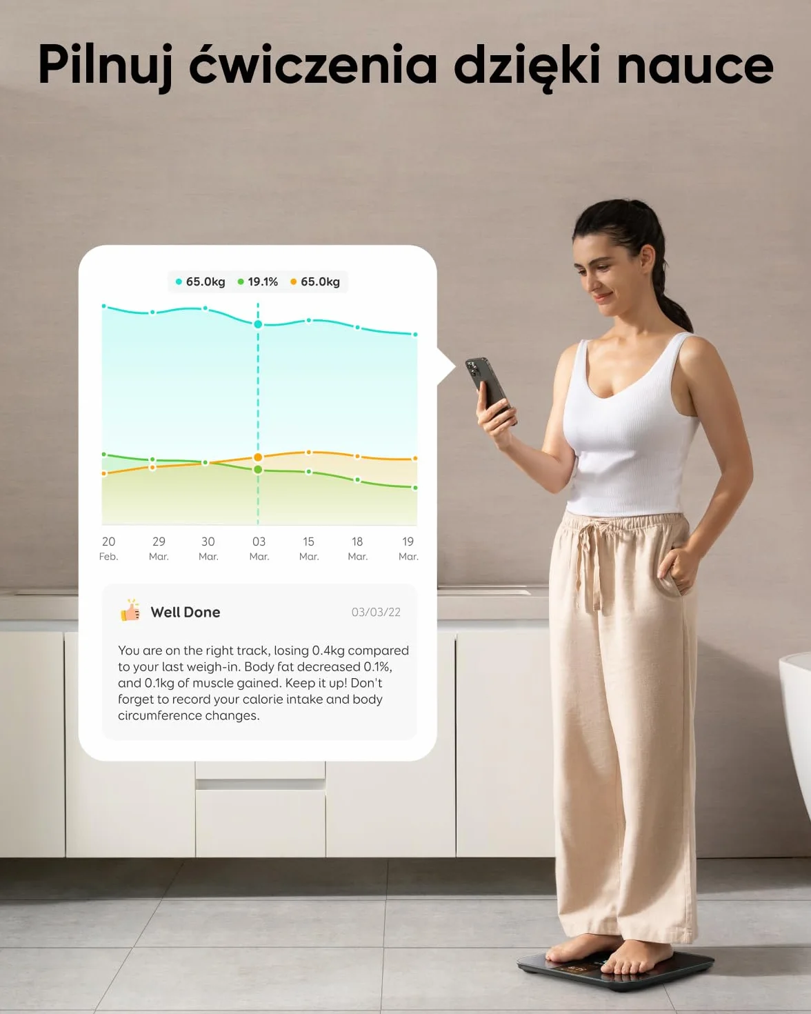 Eufy Inteligentna waga P3 Wifi Bluetooth z 16 pomiarami, tętnem, trybem wirtualnego ciała 3D, BMI