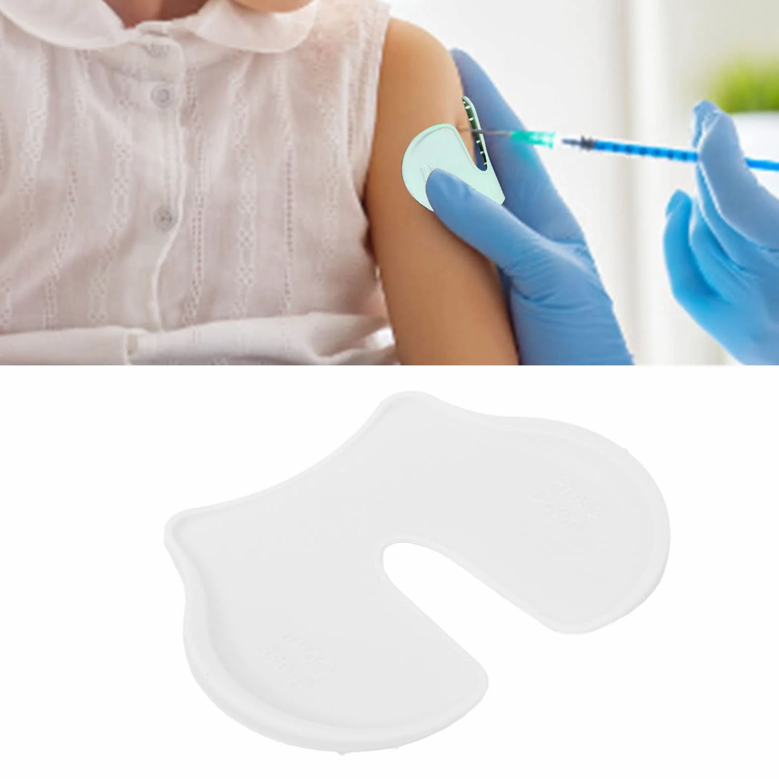 Fyearfly Reduktor bólu wielokrotnego użytku, plastikowa pomoc w szczepieniach, wspomaganie strzelania, bloki, reduktor bólu dla dzieci i dorosłych, 4 szt. (biały)