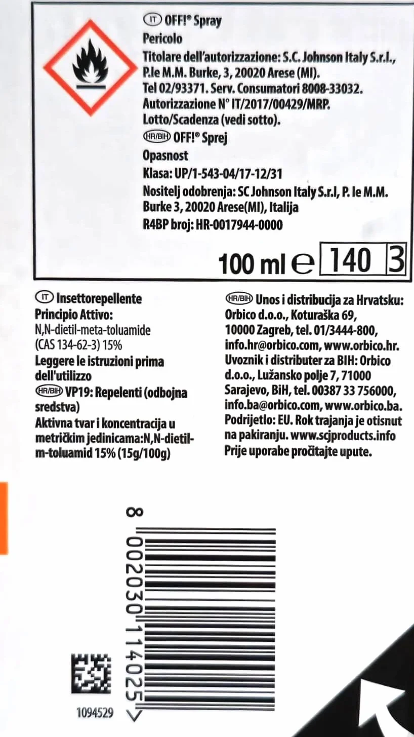 Off! Spray odstraszający - 100 ml - [3 sztuki]