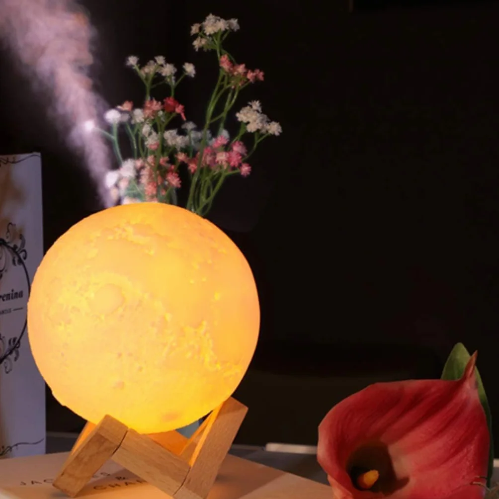 Dyfuzor olejków eterycznych lampka nocna księżyc, 3 tryby oświetlenia, ultradźwiękowy nawilżacz USB do domu, sypialni, biura