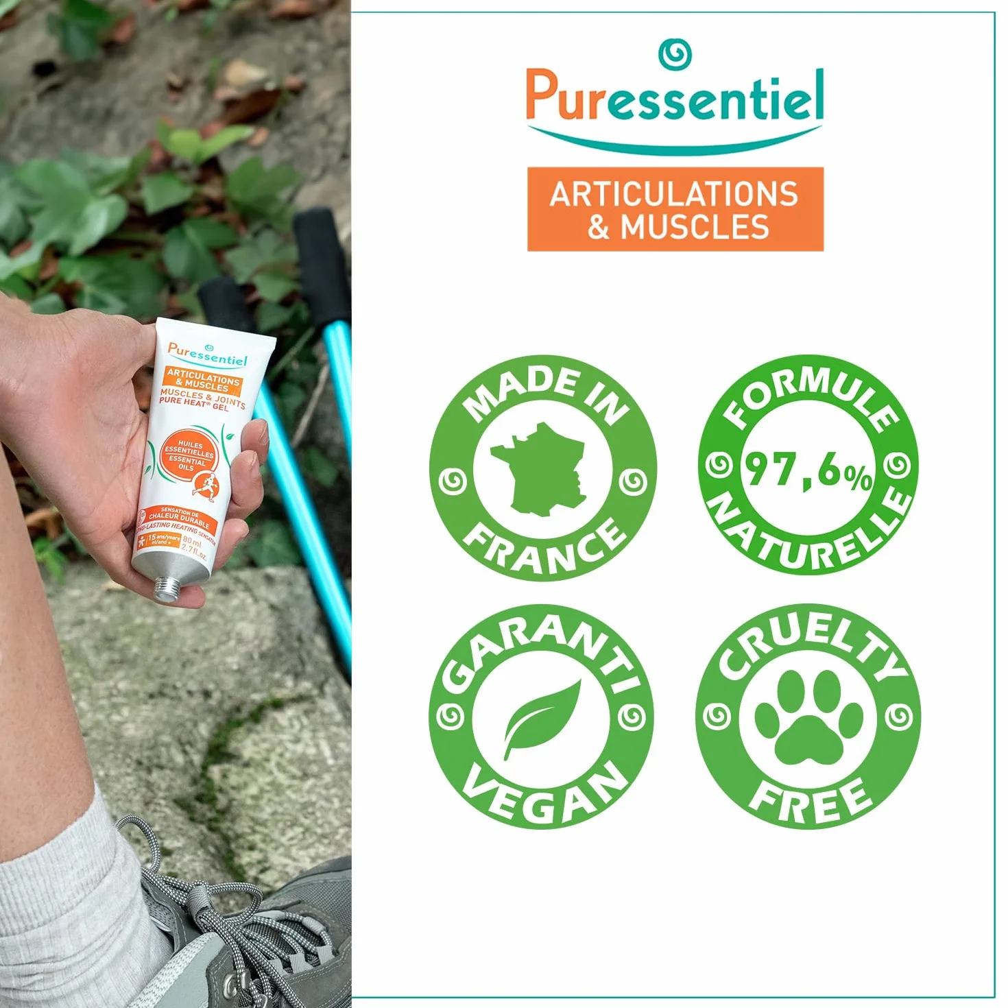 Puressentiel Pure Heat Żel do stawów i mięśni z 14 olejkami eterycznymi 80 ml