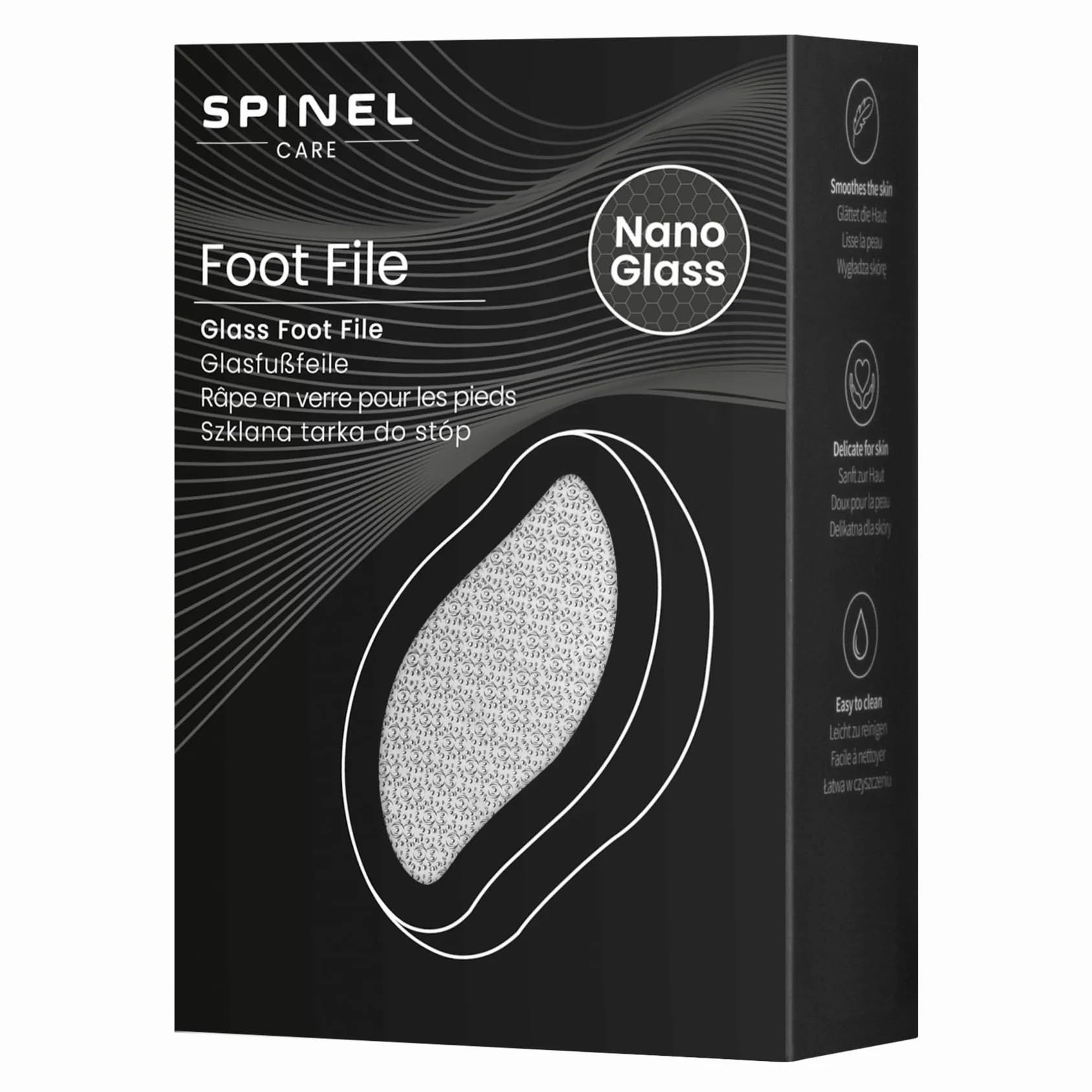 Spinel care, Tarka do stóp, pumeks z 3D nano szkłem do pięt, czarna