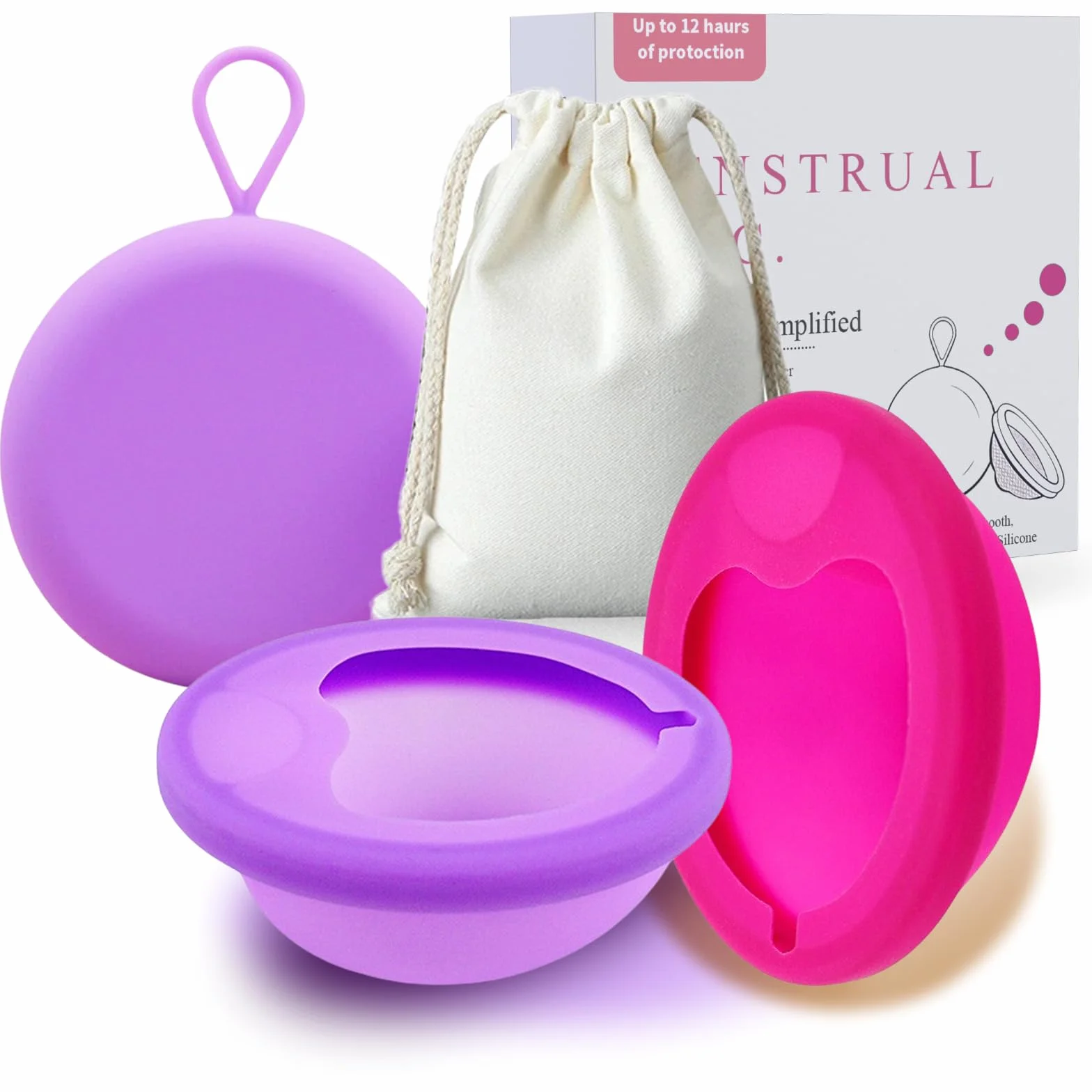 2 sztuki krążków menstruacyjnych rozmiary S L, kubek menstruacyjny, wielokrotnego użytku, krążek miesiączkowy, miękki, szczelny, z silikonu, alternatywa dla tamponów