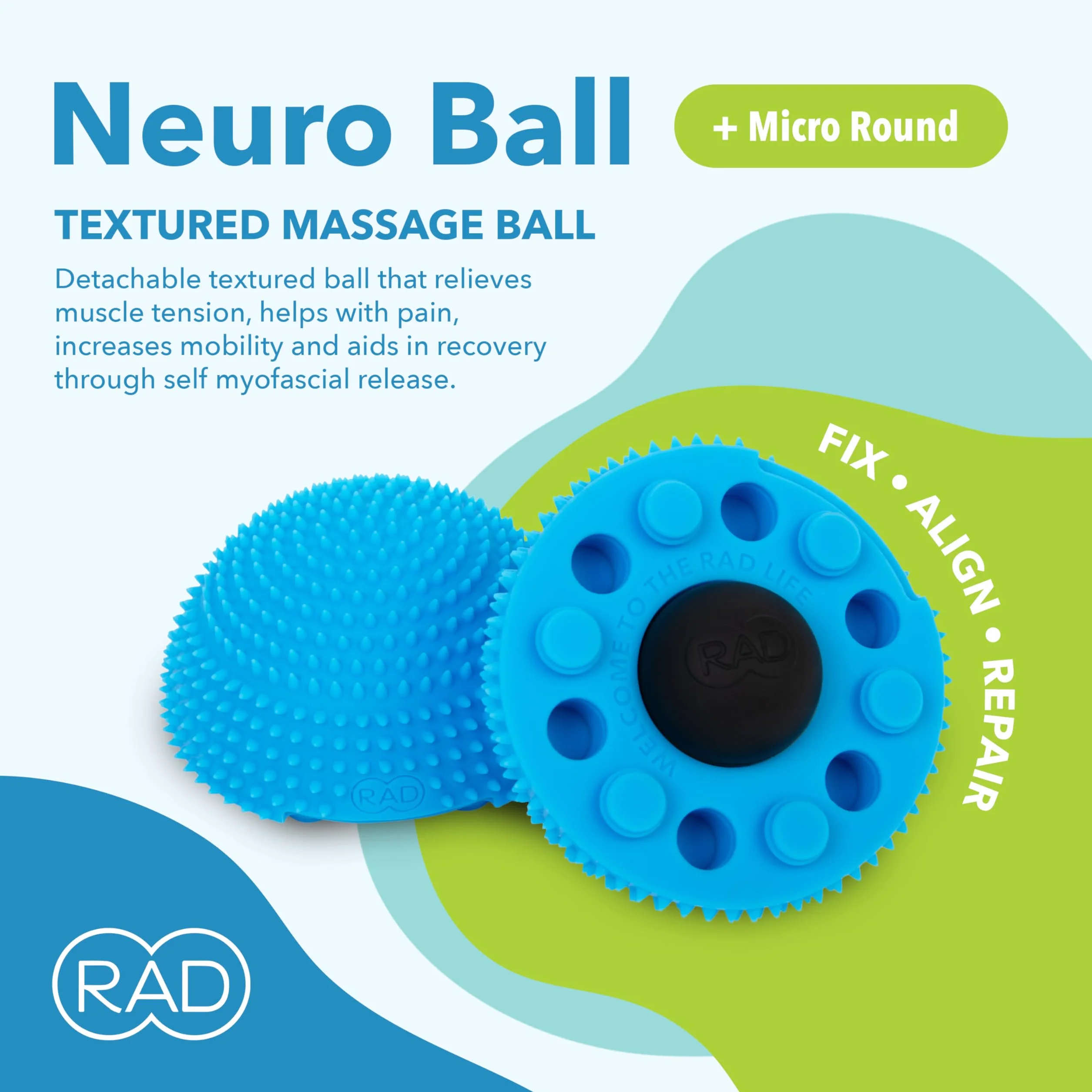 Neuro Ball narzędzie do uwalniania mięśniowo-powięziowego, teksturowana piłka do masażu stóp, do samodzielnego masażu, mobilności i regeneracji