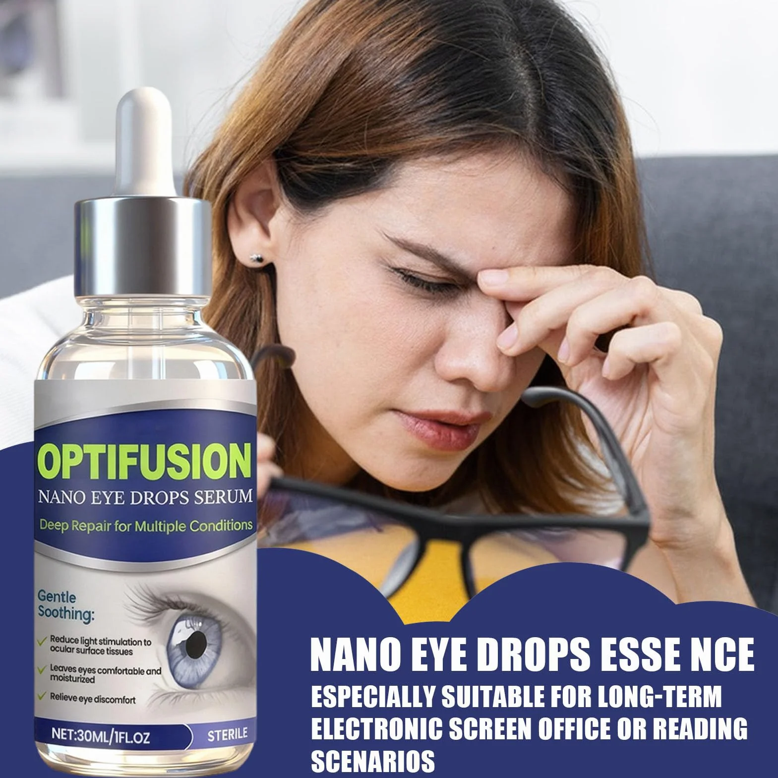 Produkty do suchych oczu | 30 ml Delikatny płyn pielęgnacyjny | Naturalne środki nawilżające do oczu - dla kobiet starszych mężczyzn miłośników telefonów komputerowych technika podróży