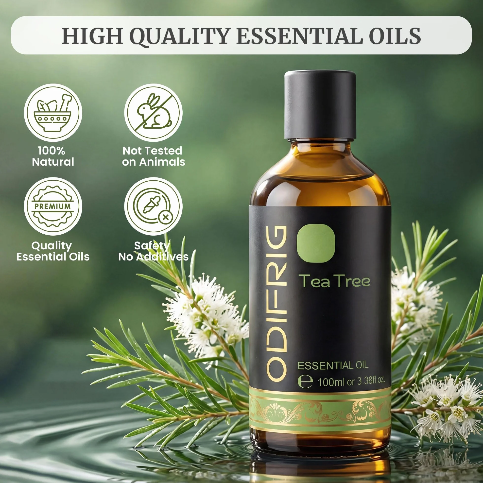 Olejek z drzewa herbacianego, 100 ml z dozownikiem kroplowym, naturalny olejek z drzewa herbacianego, do pielęgnacji paznokci, do DIY, SPA, kąpieli, aromaterapii