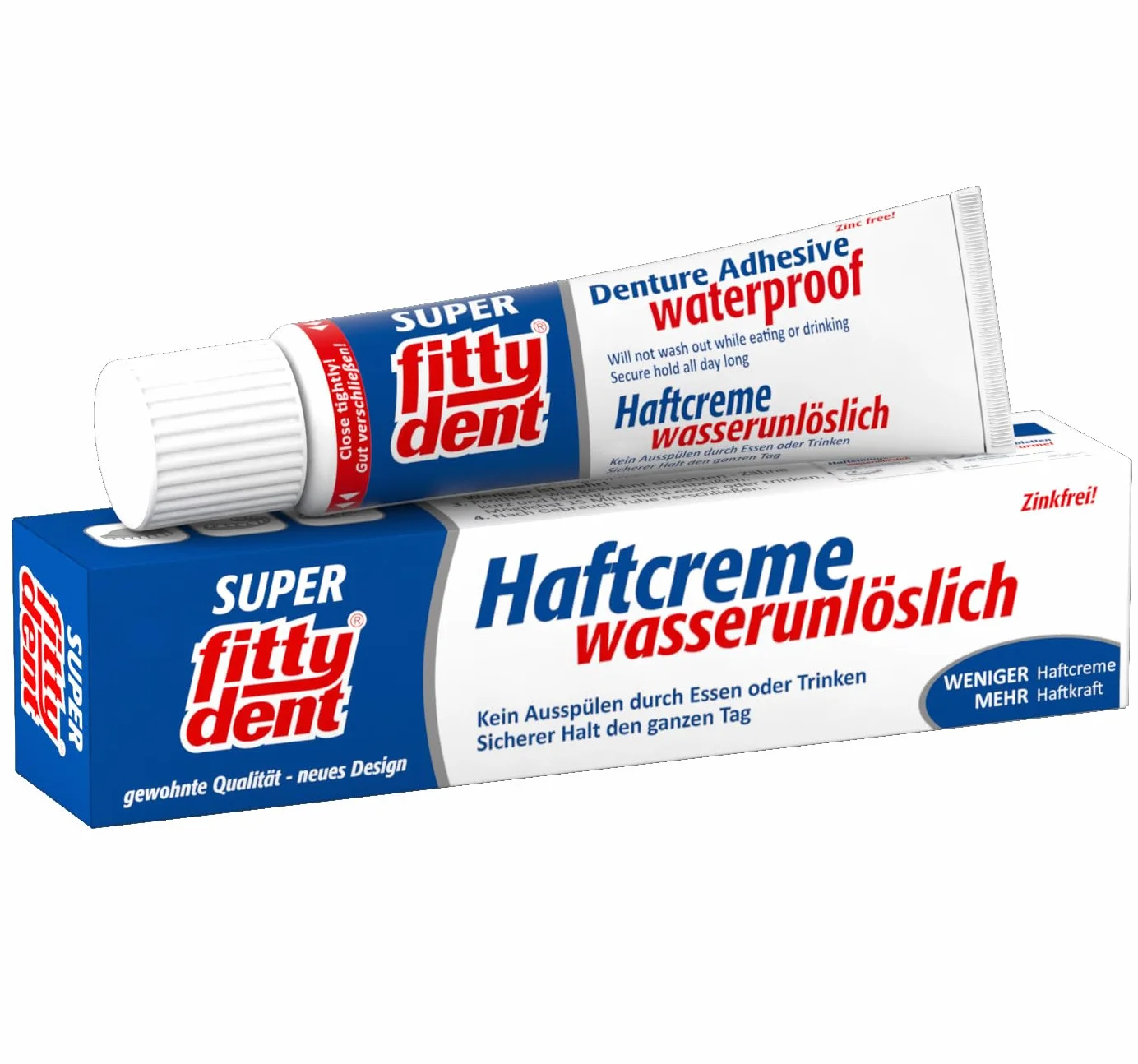 FITTYDENT Super krem samoprzylepny 40 g pasta - długa przyczepność i duża siła przyczepności. Specjalnie do wąskich i płaskich żuchw
