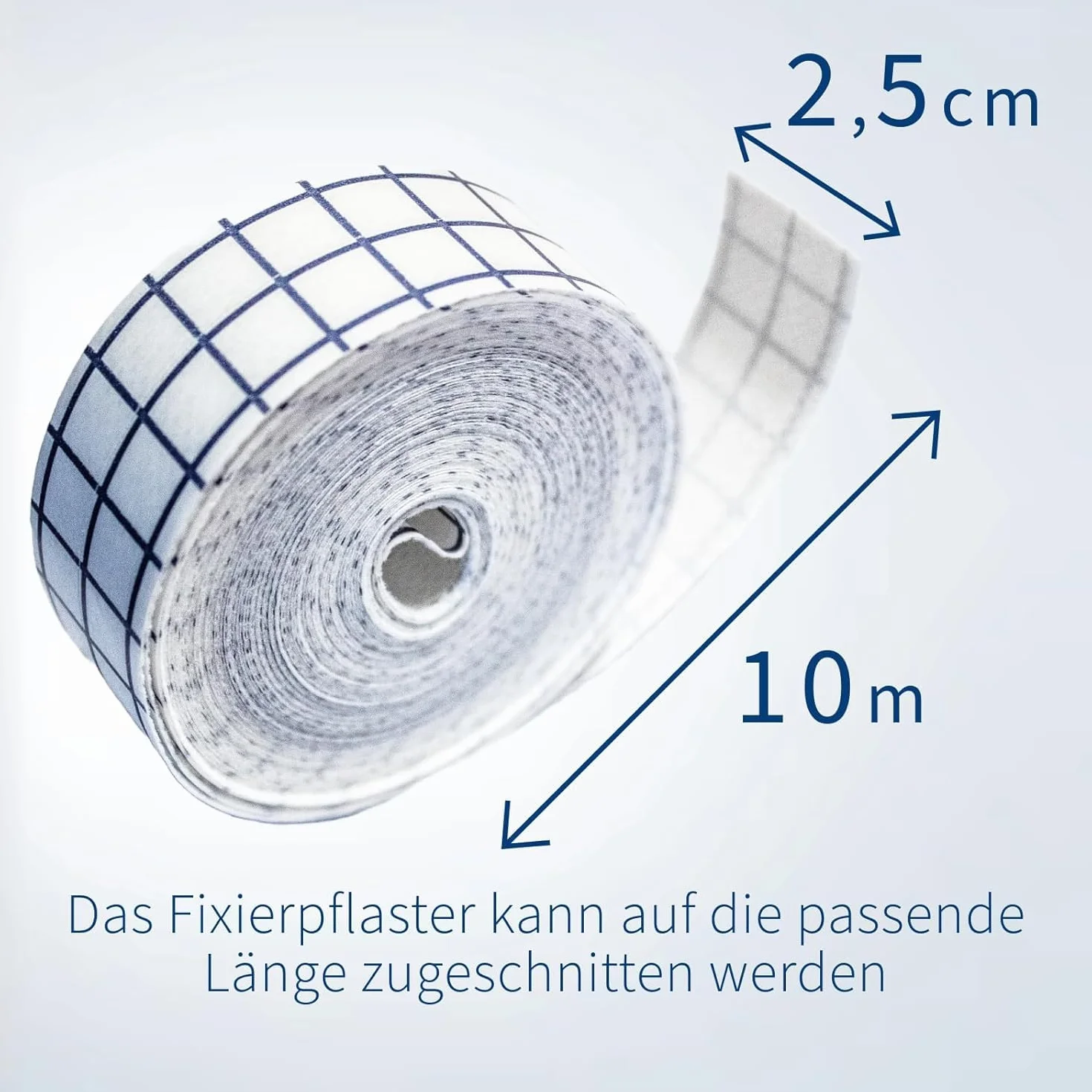 ABENA Taśma medyczna w rolce, plaster w rolce, na flizelinie, opatrunek na rany, rolka 10 m x 2,5 cm, biała, 2 sztuki