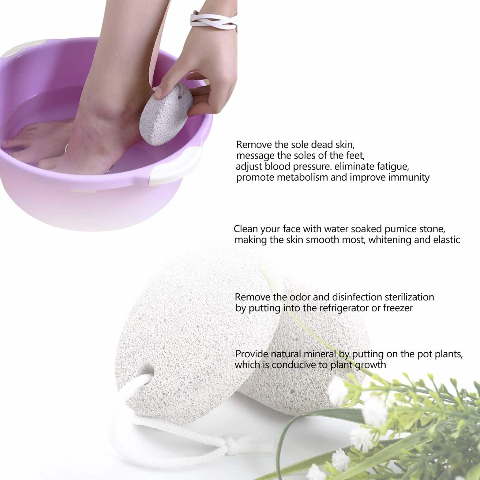 Naturalny pumeks do stóp 3 szt., narzędzia do pedicure PHOGARY Lava narzędzia do pedicure z twardą skórą, środek do usuwania zrogowaciałego naskórka