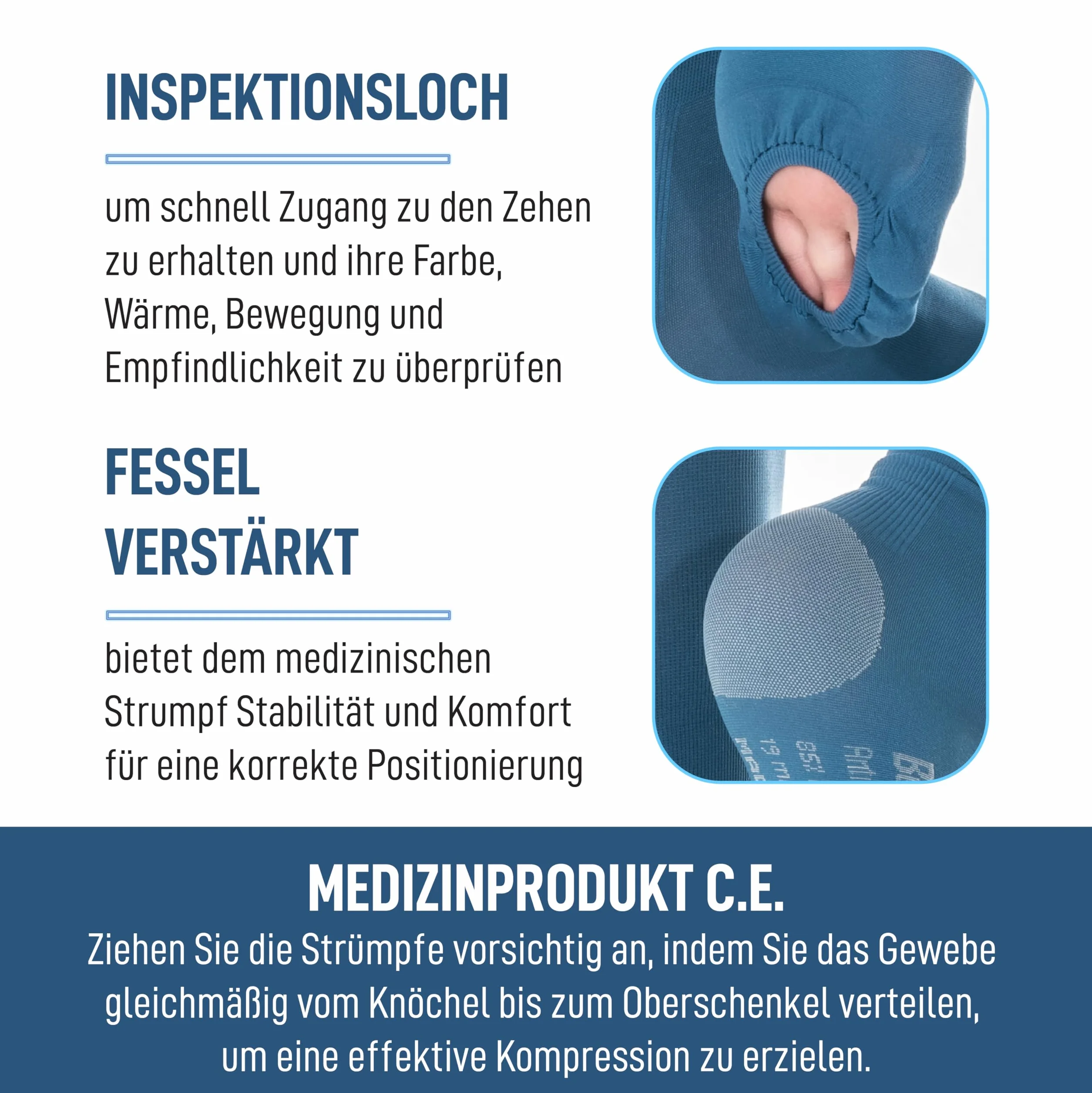 BeOnTop Skarpety przeciwzakrzepowe dla kobiet i mężczyzn medyczne 18-23 mmHg Unisex - Skarpety damskie Stopniowy ucisk, skarpety przeciwzakrzepowe męskie, elastyczne pończochy na żylaki, pończochy do