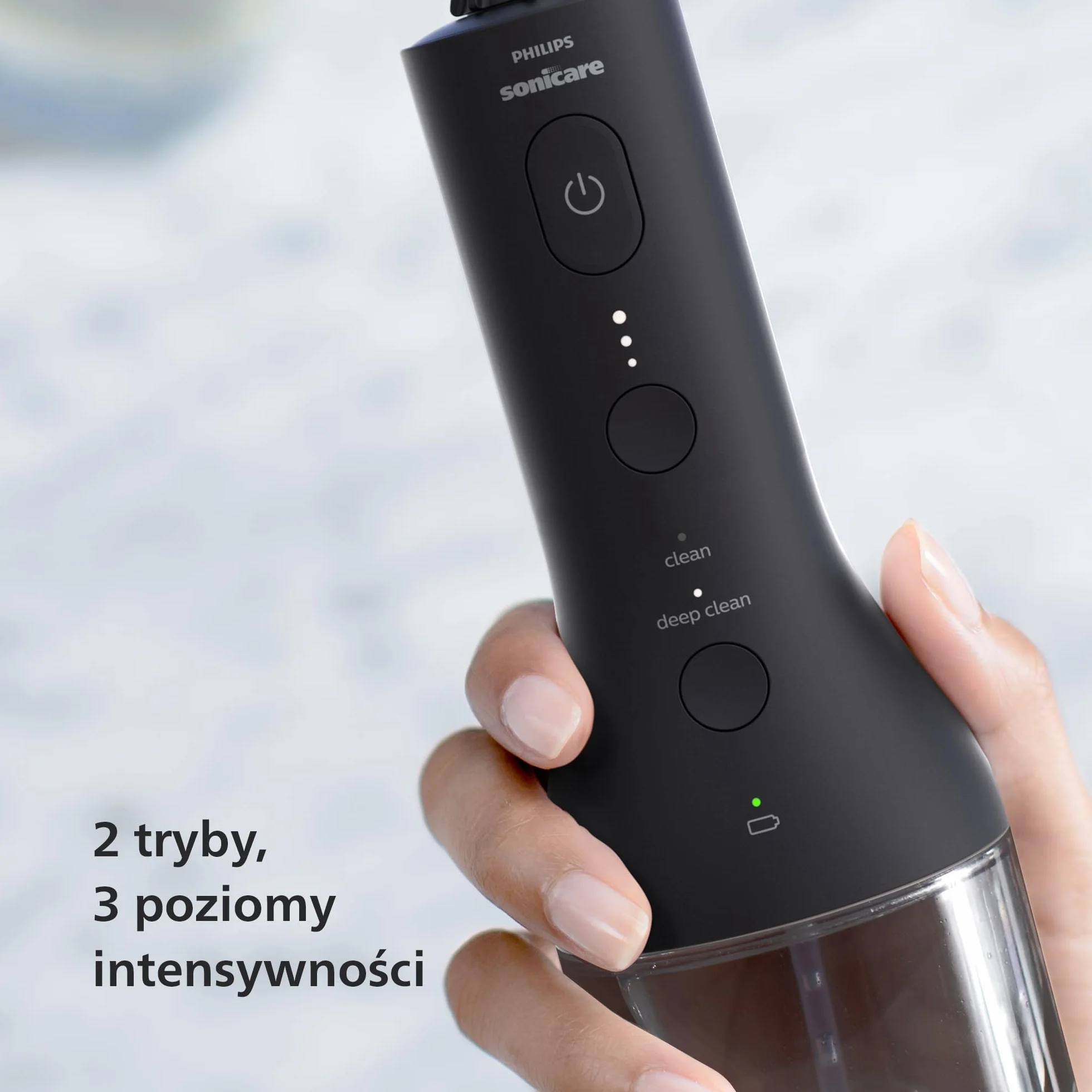 Philips Sonicare Bezprzewodowy irygator do jamy ustnej Power Flosser i szczoteczka elektryczna Philips Sonicare DiamondClean 9000 — czyste zęby i dziąsła, usuwanie płytki nazębnej, czarny (HX3886/43)