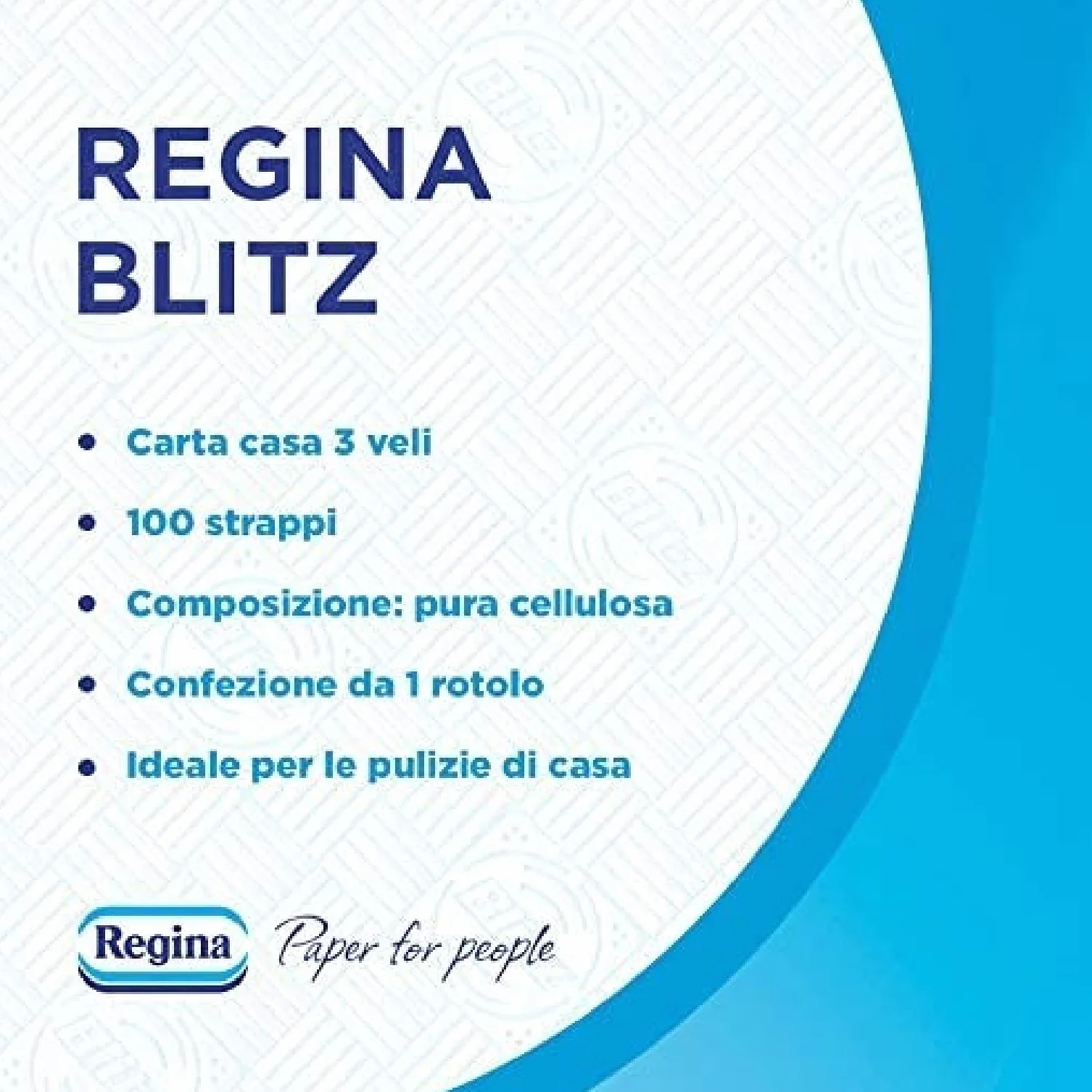 Regina Blitz papier domowy, opakowanie 1 rolki, 100 3-warstwowych arkuszy maksi, opakowanie papieru do recyklingu, czyszczenie i suszenie w mgnieniu oka, papier w 100% z certyfikatem FSC