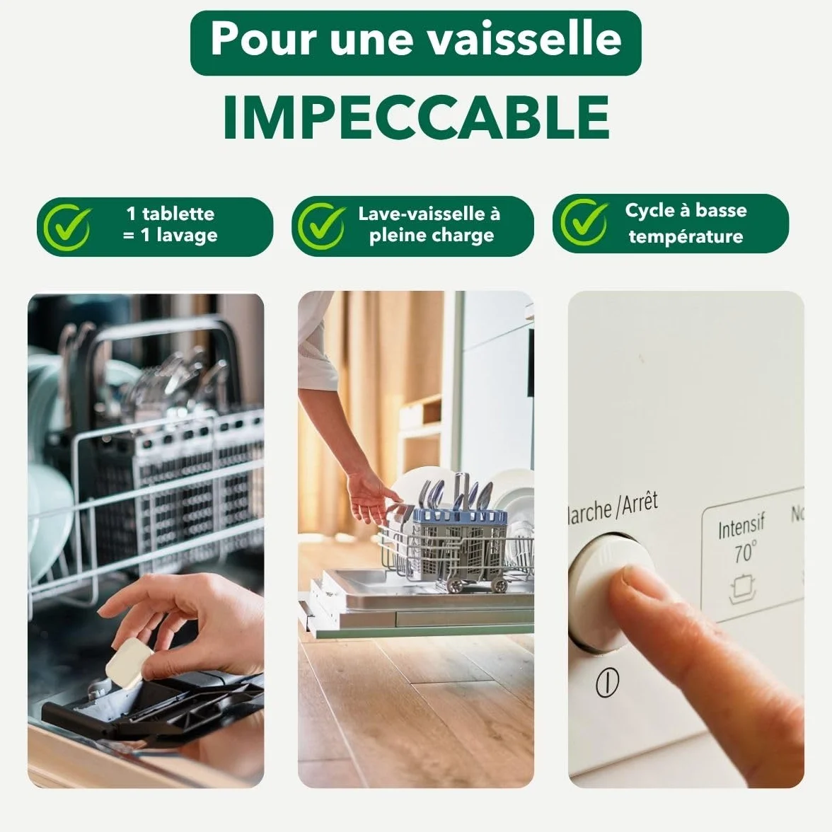 L'arbre vert Tabletki do zmywarki, rozpuszczalne w wodzie, All-in-1, 60 puszek