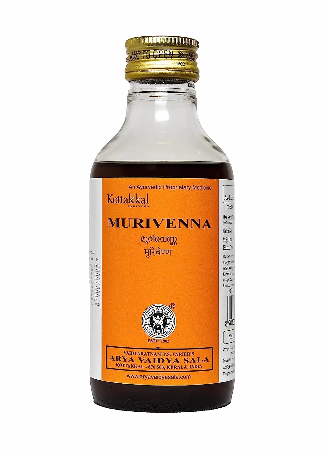 Murivenna 200 ml Kottakkal Arya Vaidya Sala opakowanie 2 szt