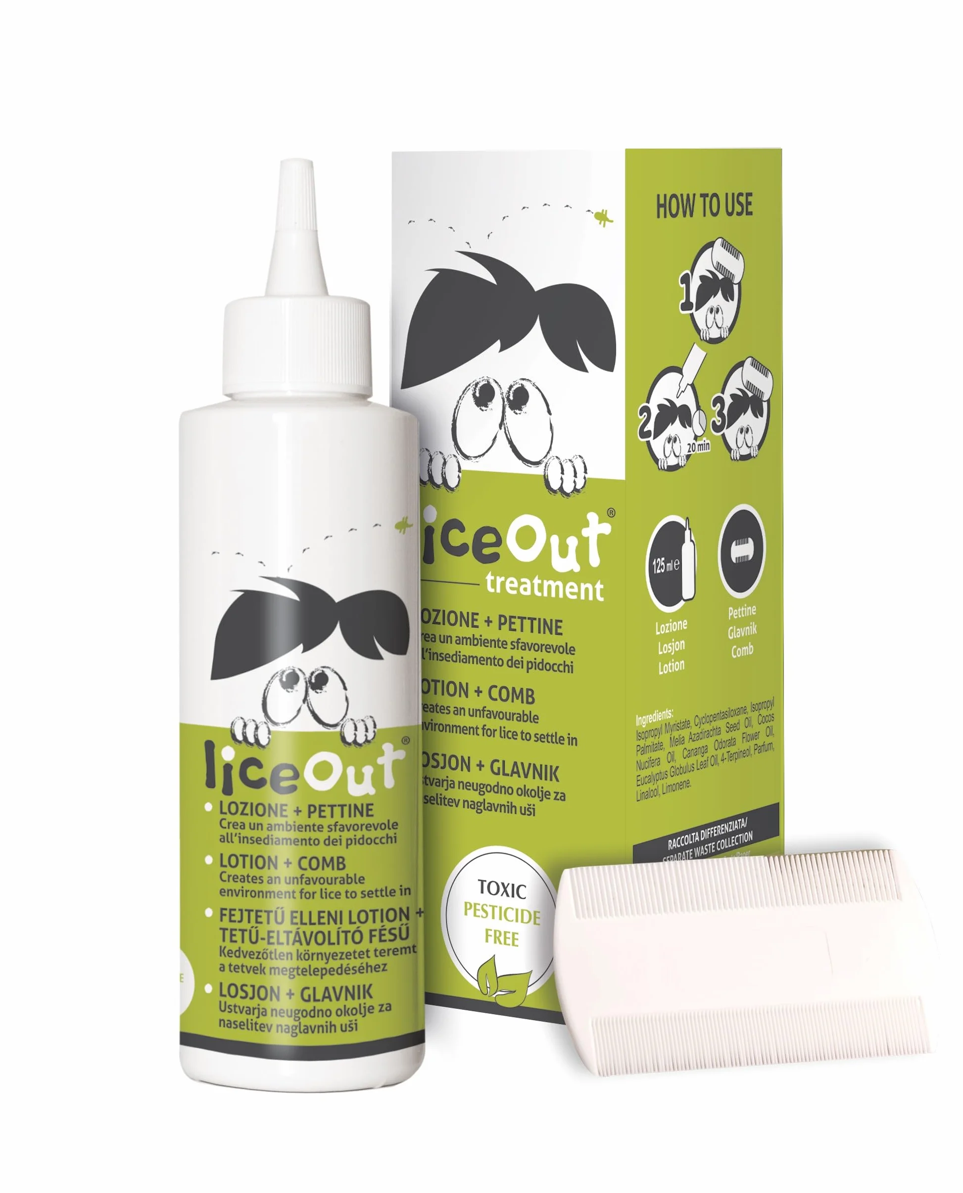 LiceOut Lotion na Wszy i Gnidy 125ml z Grzebieniem - Naturalne Olejki