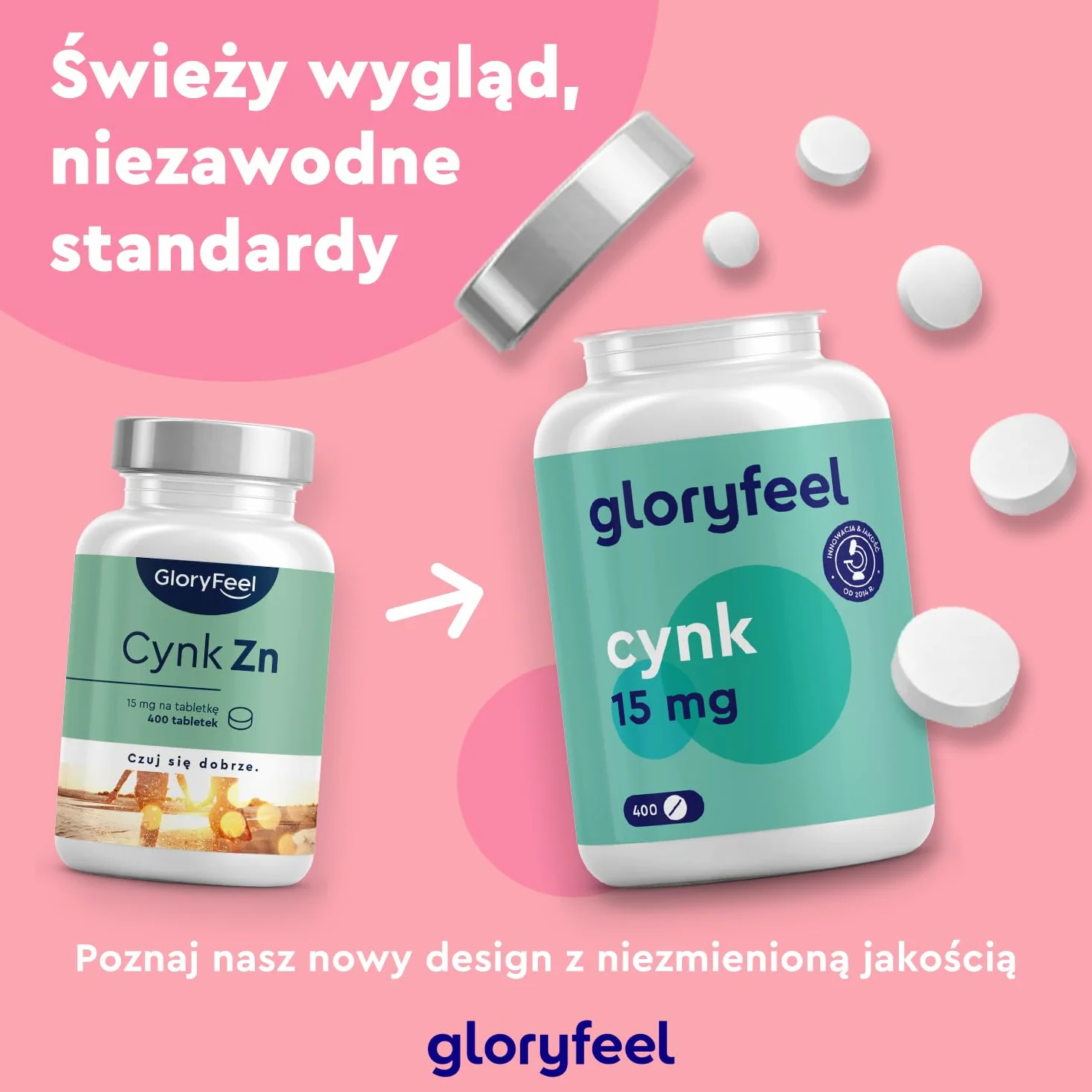Cynk - 400 tabletek (13 miesięcy) - Optymalne dawkowanie - Wysoko przyswajalny glukonian cynku - Czysty cynk 100% wegański, testowany laboratoryjnie - Wyprodukowany w Niemczech bez dodatków