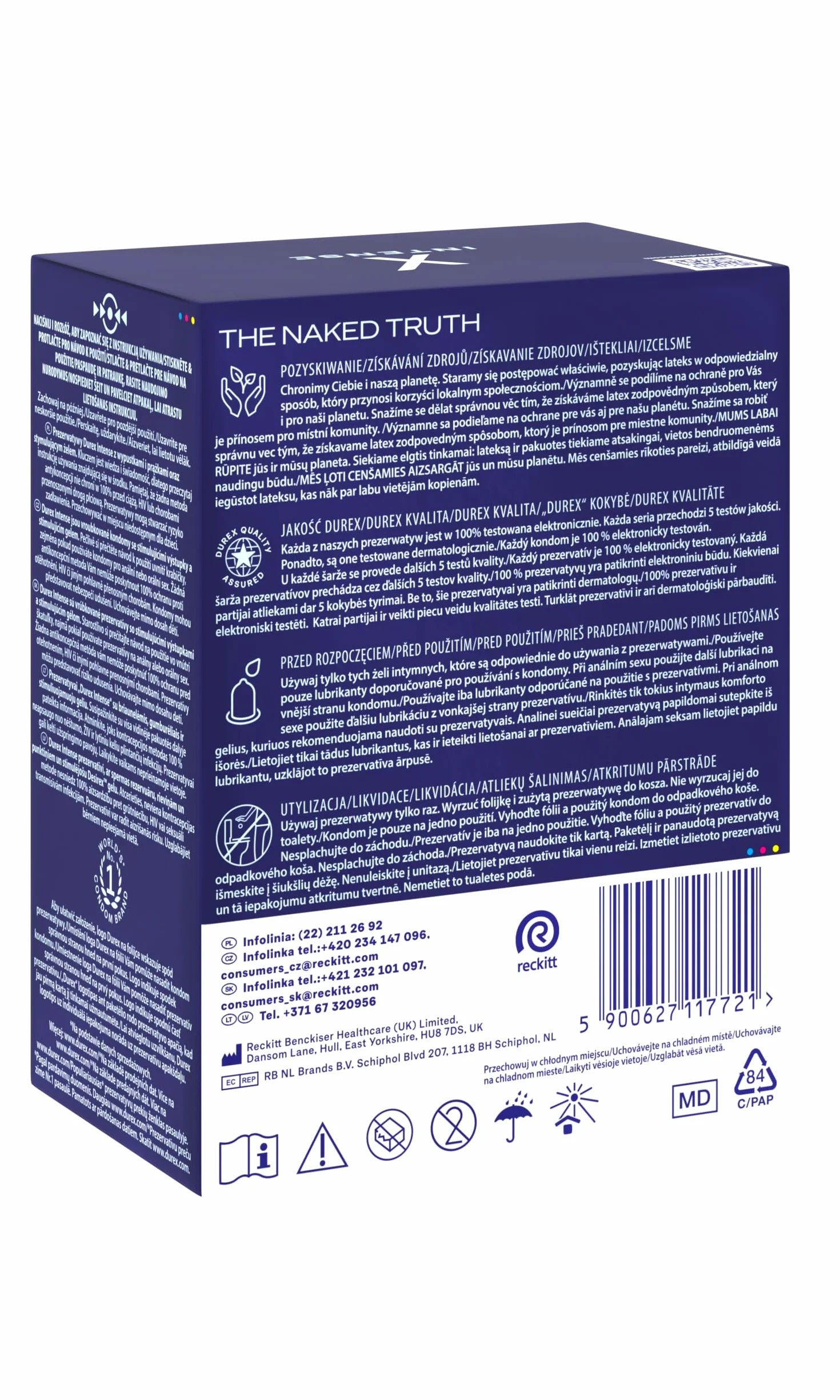 Durex Intense Prezerwatywy z wypustkami i prążkami 20 szt