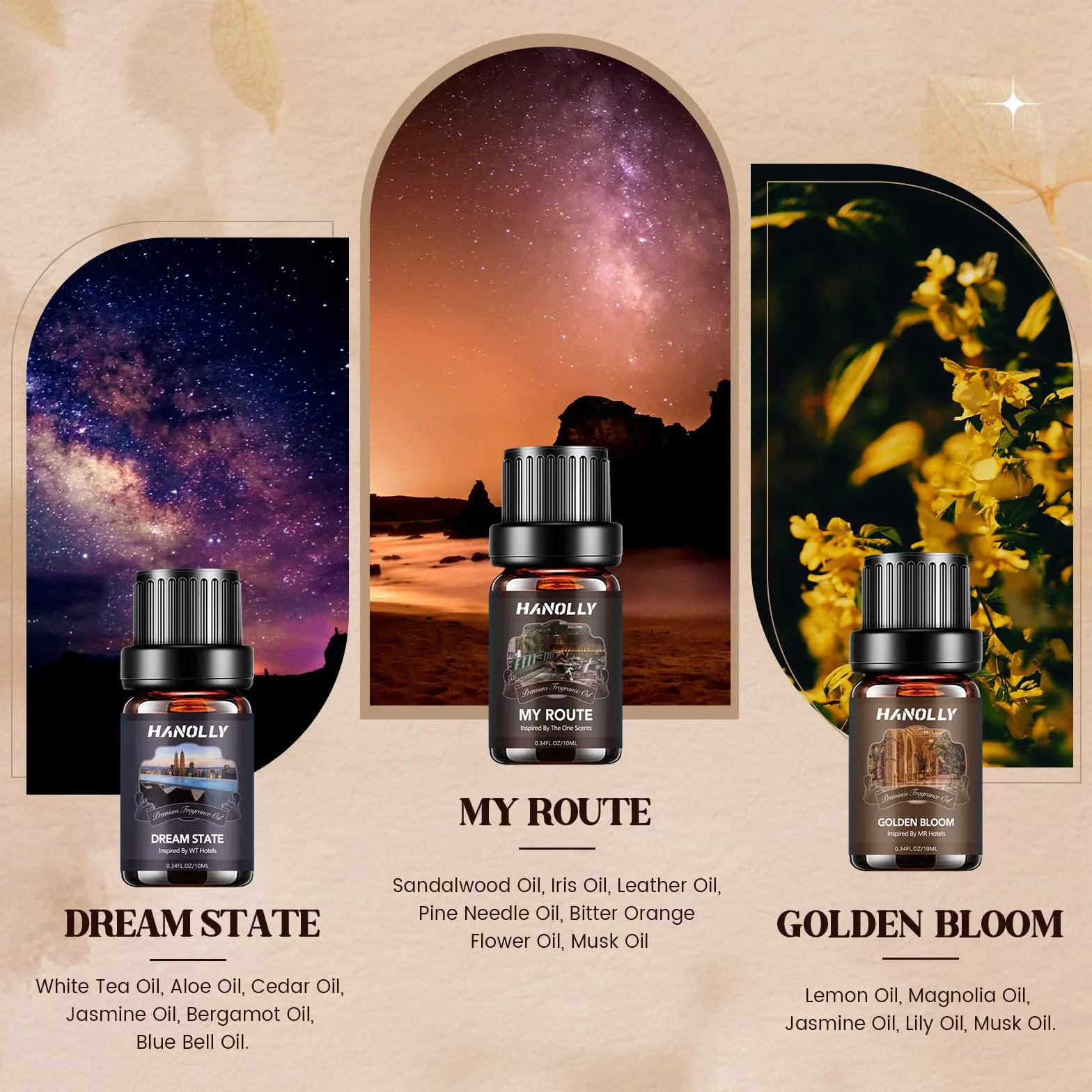 Hanolly Zestaw Olejków Eterycznych 6 x 10ml Do Dyfuzorów Hotel