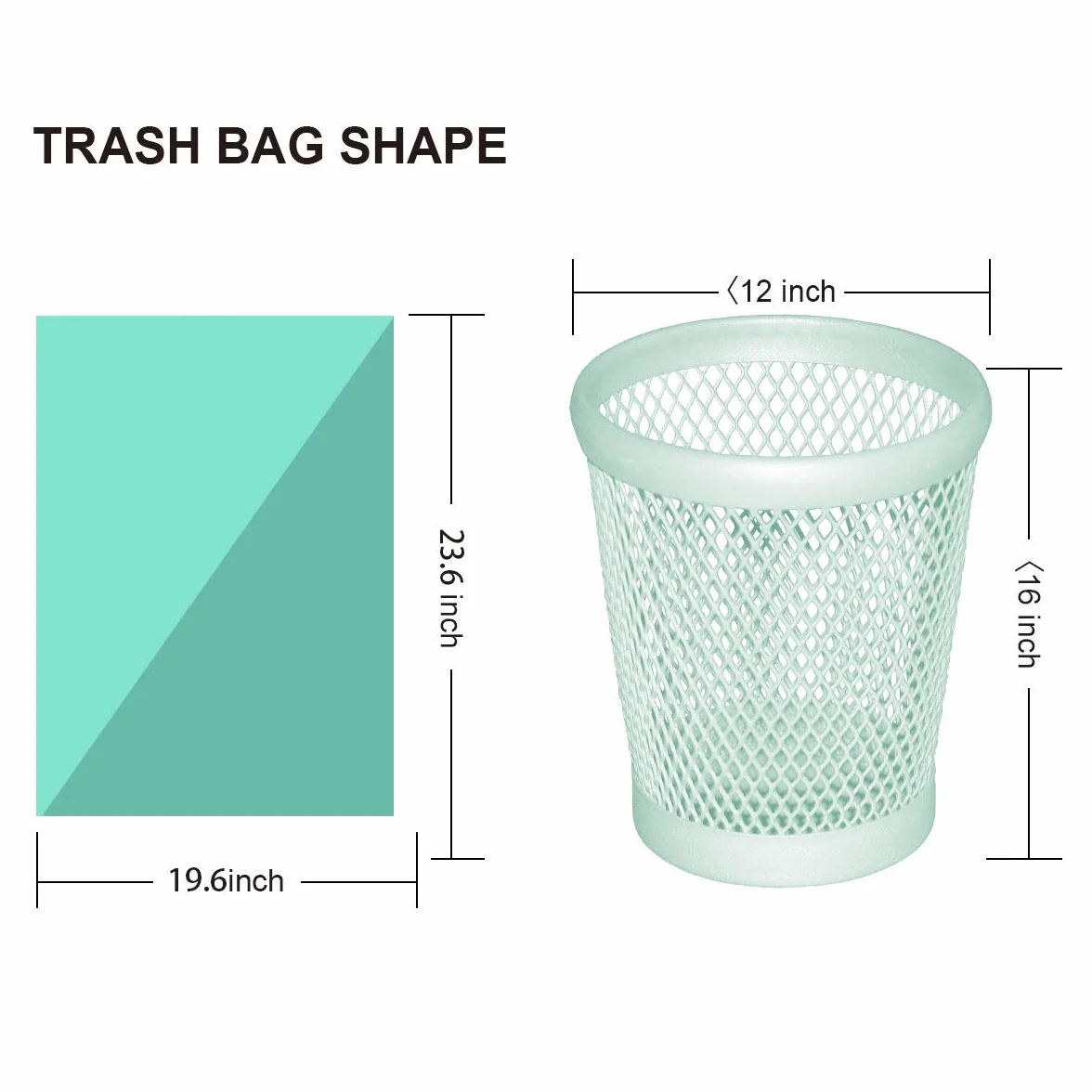 Biodegradowalne Worki na śmieci 25L 150 Szt Zielony W50xH60cm