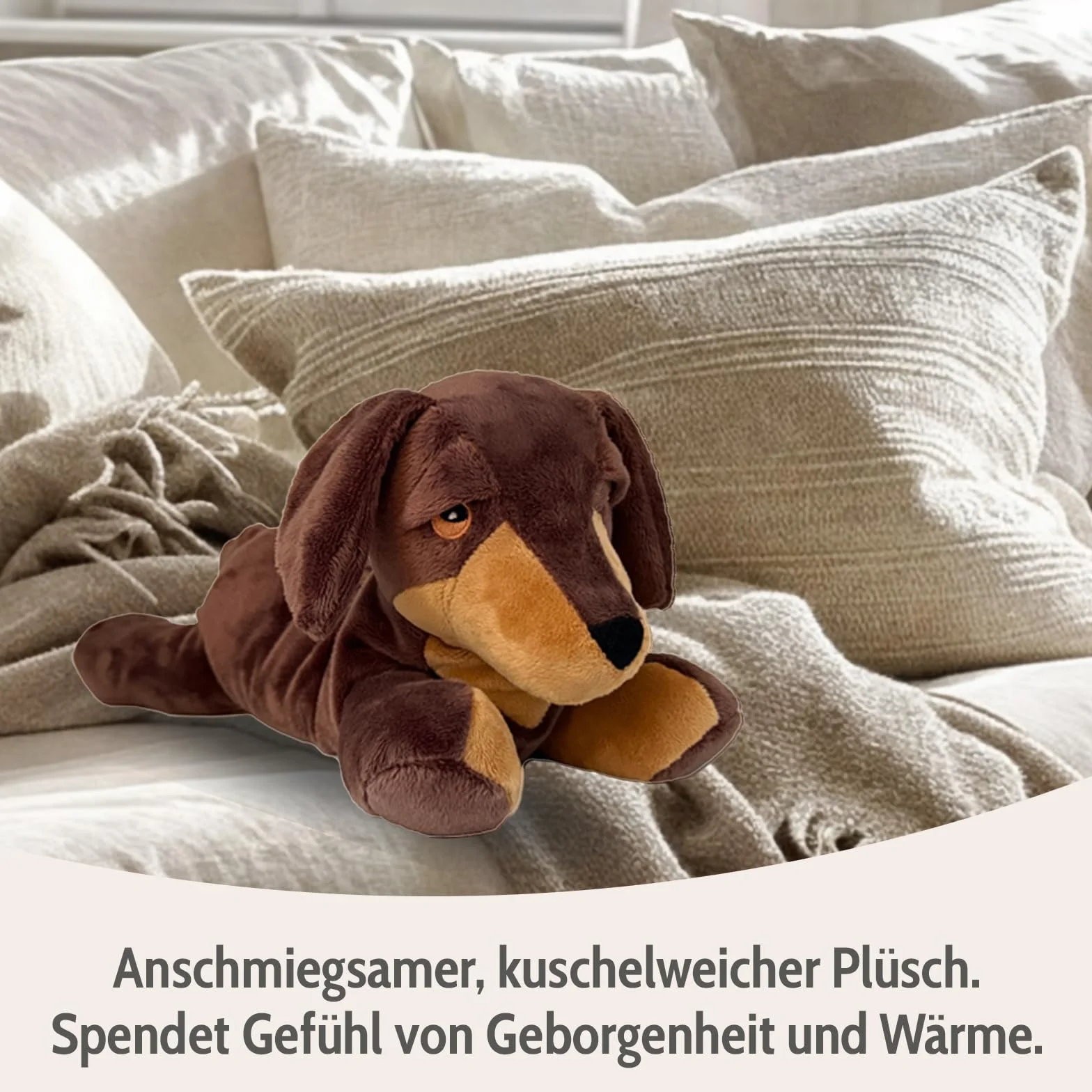 Habibi Plush poduszka termiczna pluszak jamniczek z nadzieniem z prosa podgrzewana przytulanka do mikrofalowej piekarnika