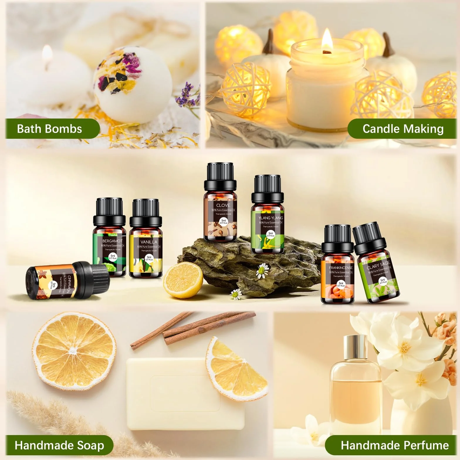 Aeshory Zestaw Olejków Eterycznych 20 x 5 ml Naturalny Czysty Olejek Eteryczny Do Aromaterapii