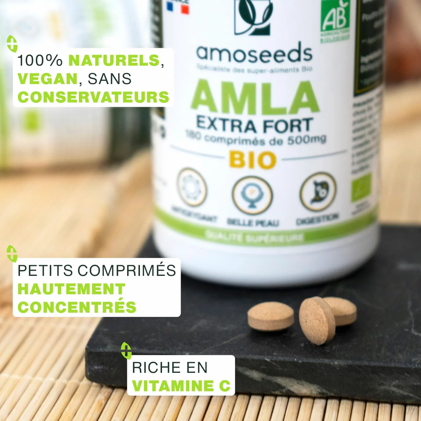 Amla BIO 180 tabletek 500mg | Skóra, Włosy, Trawienie | Amalaki, Porzeczka Indyjska | Najwyższa jakość