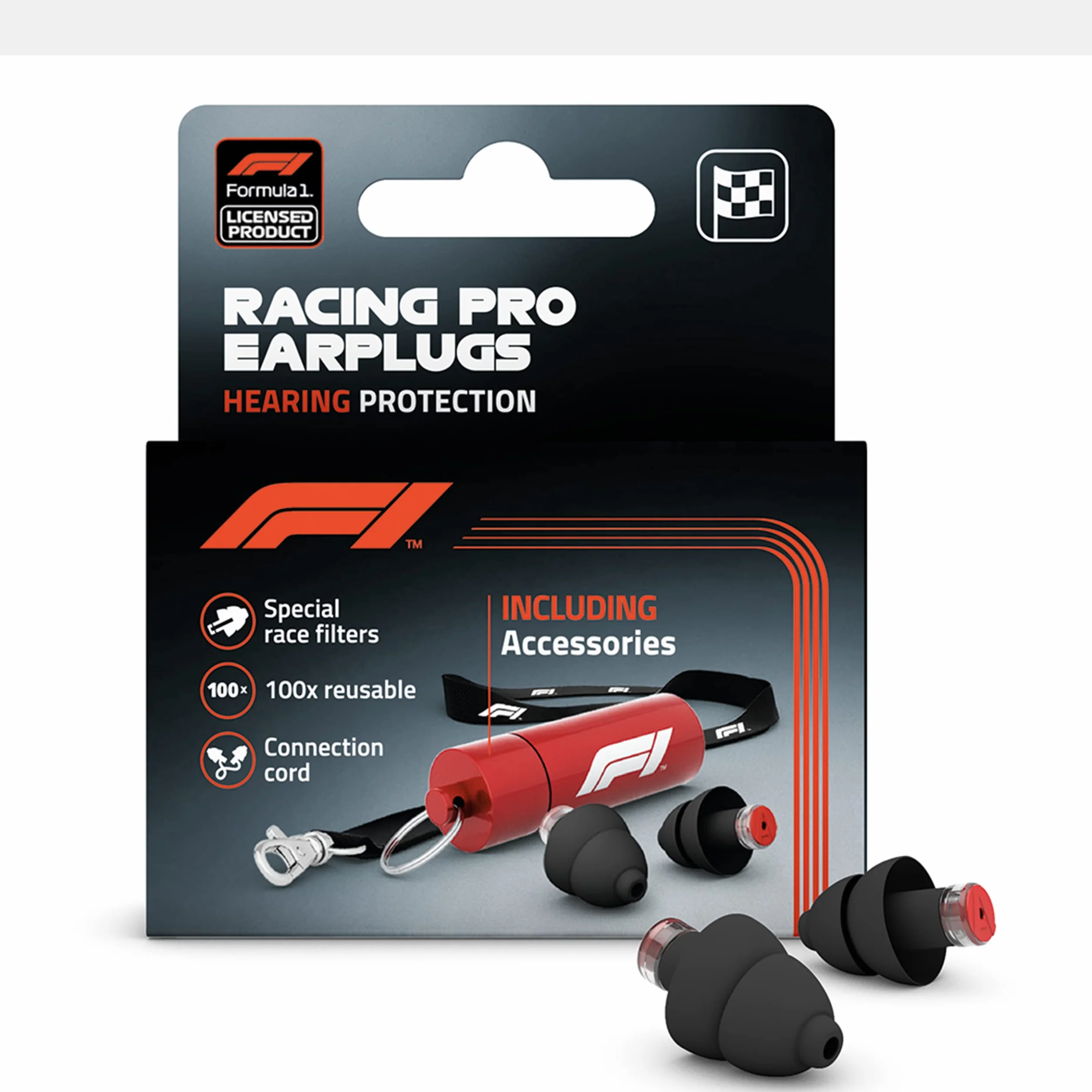 Alpine F1® zatyczki do uszu – ochrona słuchu wielokrotnego użytku na imprezy wyścigowe i hałaśliwe – redukcja 22 dB – certyfikat CE i UKCA – ultra miękkie filtry komfortowe