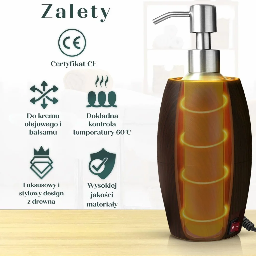 Relax Master ogrzewacz olejku do masażu o wyglądzie drewna – profesjonalne elektryczne urządzenie do masażu – podgrzewacz oleju – gabinety masażu – Guasha – Wellness – Spa