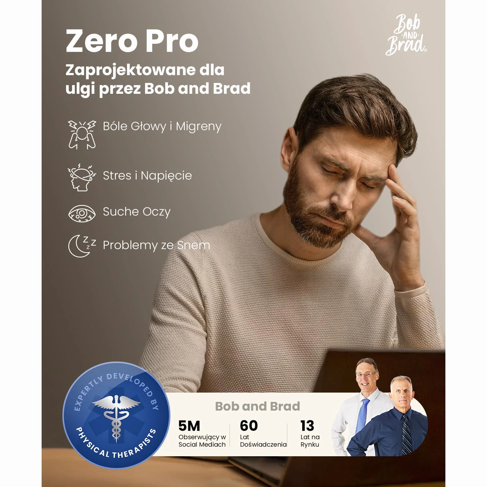 Bob and Brad Zero Pro cichy masażer do oczu z podgrzewaniem i chłodzącą maską żelową, podgrzewana maska 3D na oczy do relaksu i zmęczonych oczu, prezent dla kobiet i mężczyzn