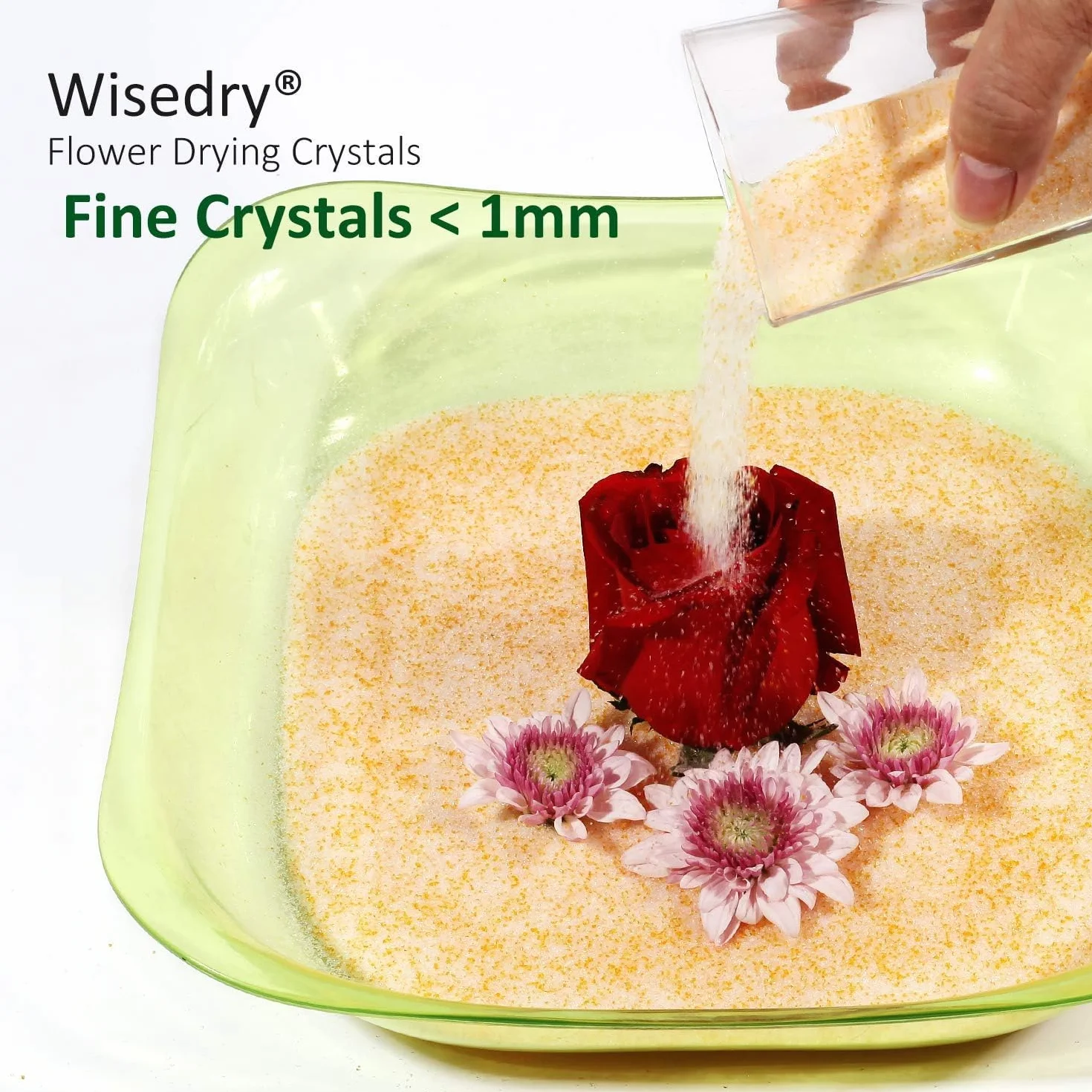 Żel krzemionkowy do suszenia kwiatów 0,9 kg, drobne kryształy, środek osuszający wielokrotnego użytku