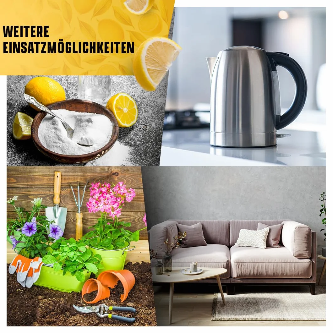 Kwas cytrynowy w proszku 900 g I jakość spożywcza I czysty proszek kwasu cytrynowego I naturalny odkamieniacz w proszku do ekspresu do kawy, czajnika, pralki i gospodarstwa domowego