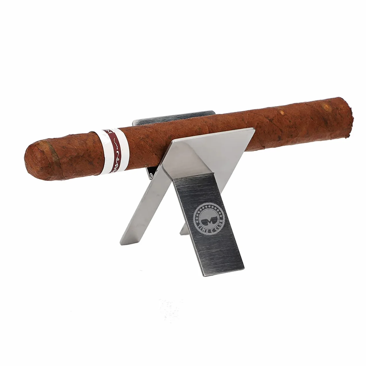Time C club 3 Pack 3 -Count Brązowe skórzane etui na cygara z cygarową podszewką z drewna cedrowego Składany stojak na cygara ze stali nierdzewnej Srebrny nóż do cygar ze stali nierdzewnej