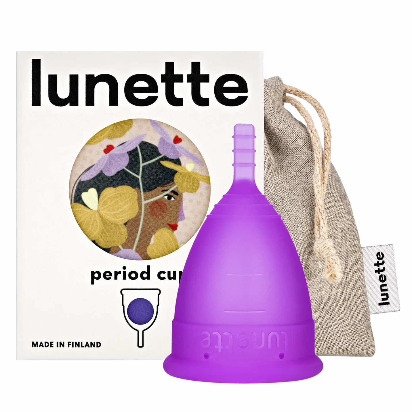 Lunette Kubeczek Menstruacyjny-Wielorazowy – Silikon Medyczny bez BPA – do 12 Godzin Komfortu – Alternatywa dla Tamponów – Wyprodukowany w Finlandii – Rozmiar 2 Violet