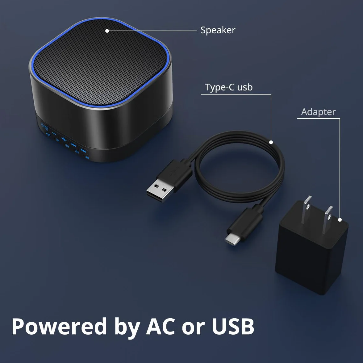 Magicteam Sound Machine White Noise Machine 32 poziomy głośności, zasilany prądem zmiennym lub USB, timer, terapia dźwiękiem