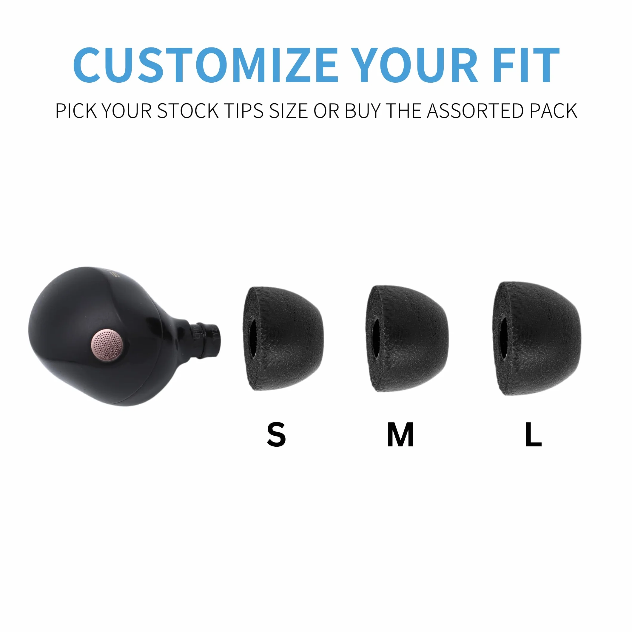 Comply Premium piankowe zatyczki do uszu, kompatybilne z Sony True Wireless XM5, XM4, Linkbuds S & C700N, rozmiar M, nowa wersja 2025 z narzędziem do czyszczenia, czarne, 3 pary, wyprodukowano w USA