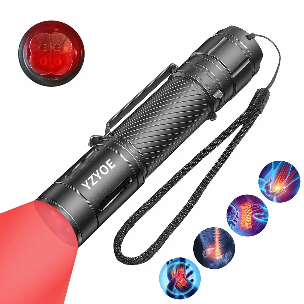 Terapia podczerwienią LED do ładowania przenośna latarka do bólu stawów i mięśni, 630 i 660 + 850nm + 900nm o -4 długościach fal bliskiej podczerwieni do leczenia.