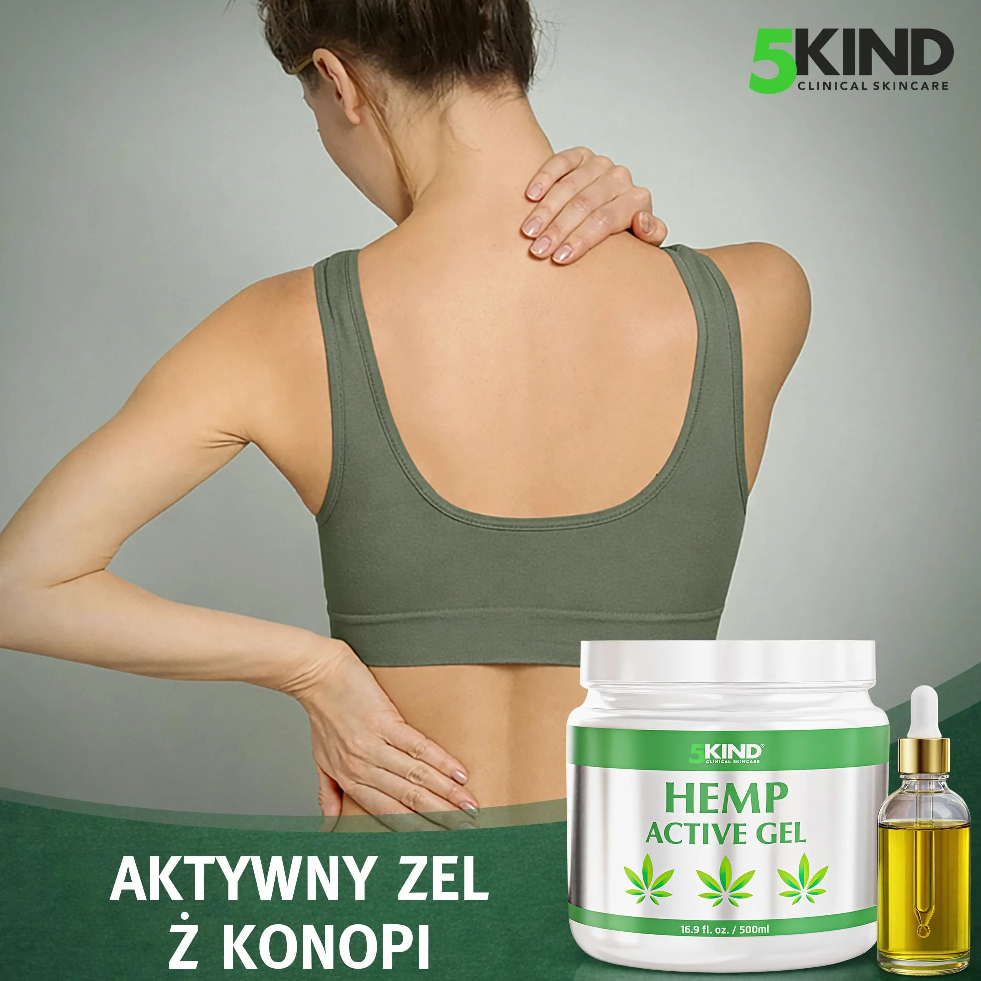 Aktywny żel konopny do mięśni i stawów 500 ml – uspokajająca formuła z olejkiem konopi