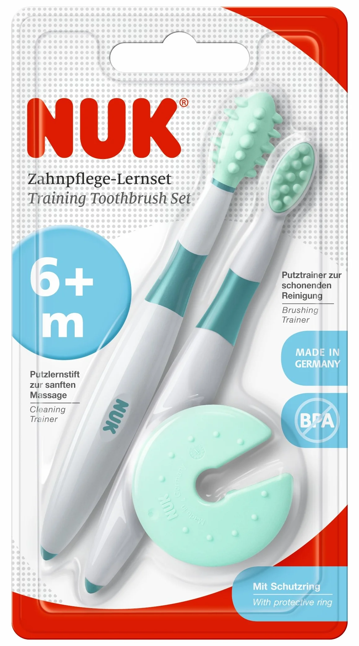 NUK Zestaw szczoteczek do zębów treningowych 6 mths+, 1 opakowanie