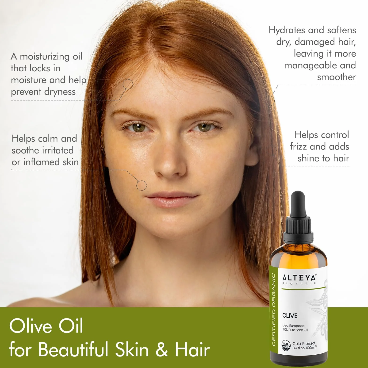 Alteya Bio oliwa z oliwek 100 ml – 100% certyfikowana przez USDA czysty naturalny olej nośny – odżywcze i nawilżające pielęgnacja skóry premium o jakości terapeutycznej